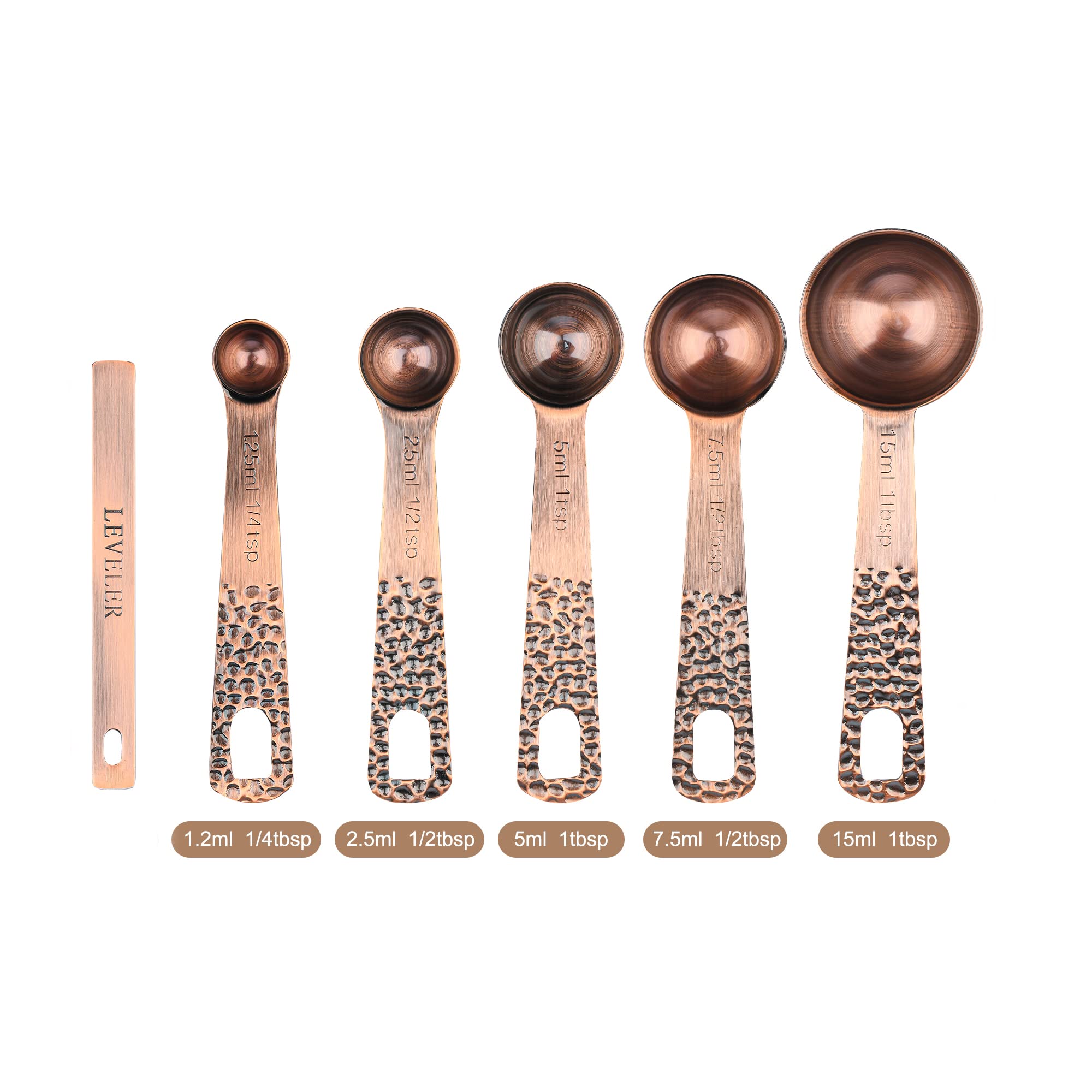 Spuvgvc Measuring Cups And Spoons Set, Copper Measuring Cups And Spoons Set, Metal Measuring Cups Spoons, 4 Kitchen Measuring Cu