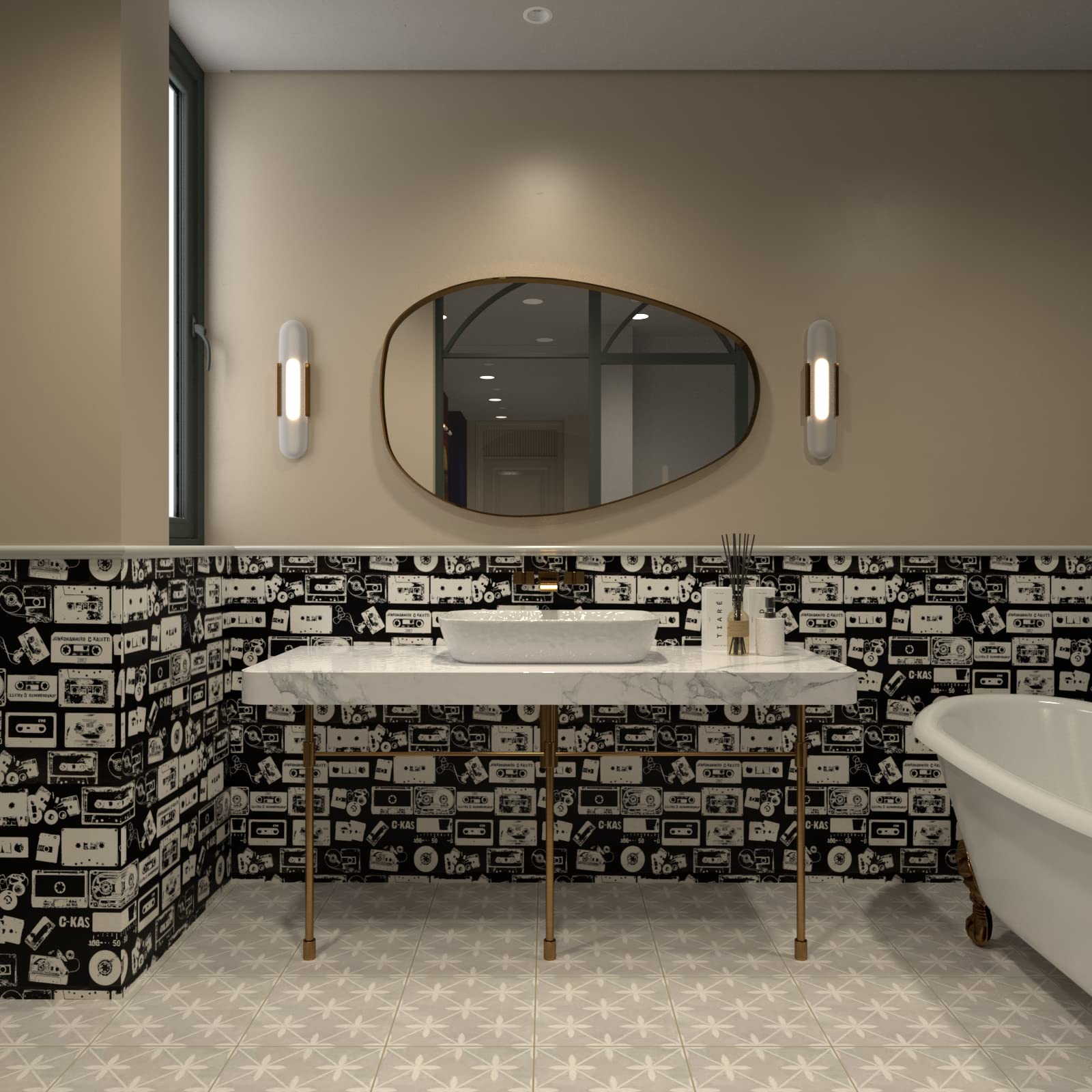 Hellowall 17.71''X 315'' Black And White Wallpaper Removable Wallpaper Stick And Peel Vintage Video Cassette Tape Wall Paper Sti