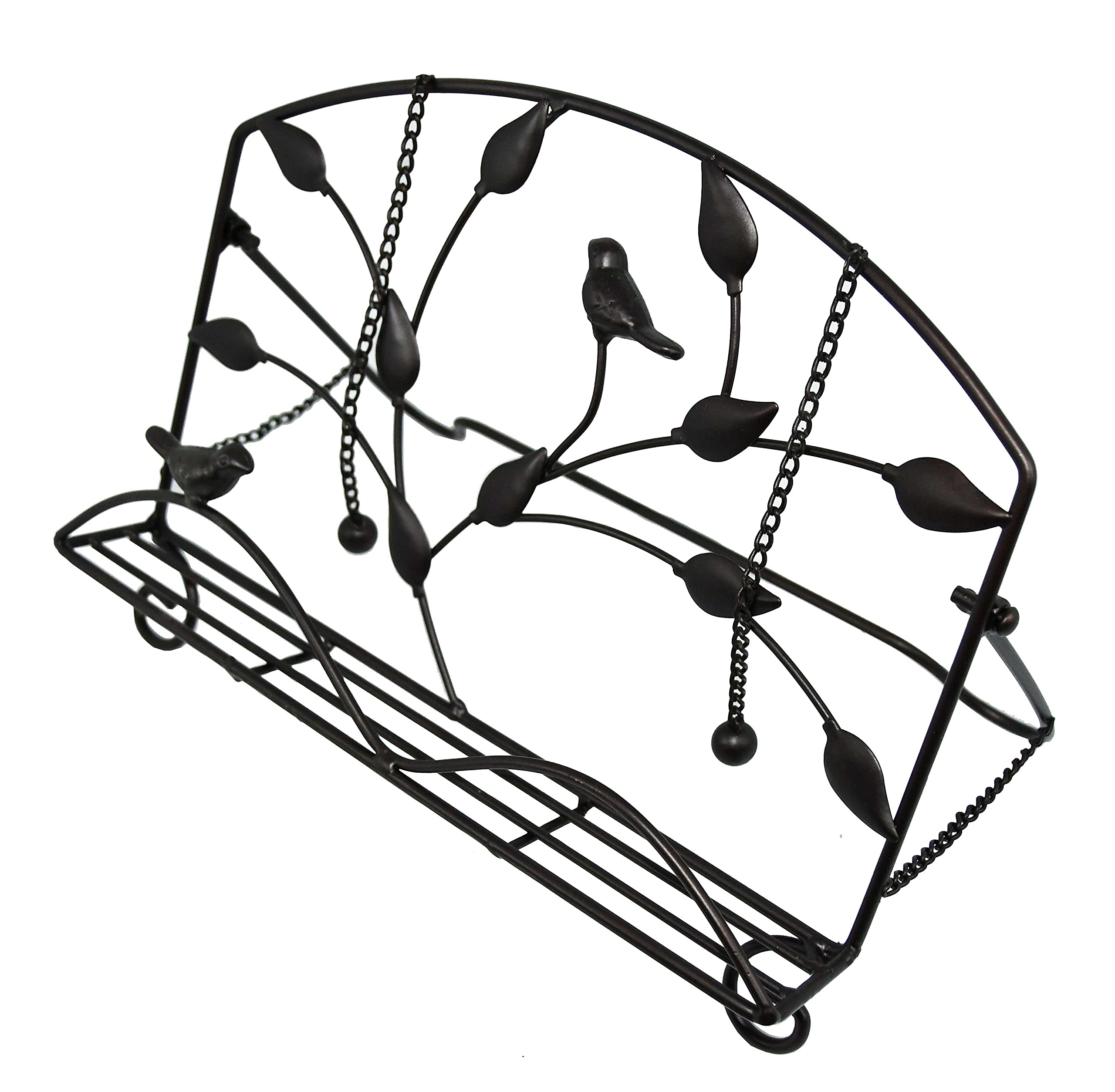 Owlgift Classic Cast Iron Brid & Metal Leaf Design Cookbook Stand, Decorative Recipe Holder For Kitchen, Coffee, Tablet Placemen