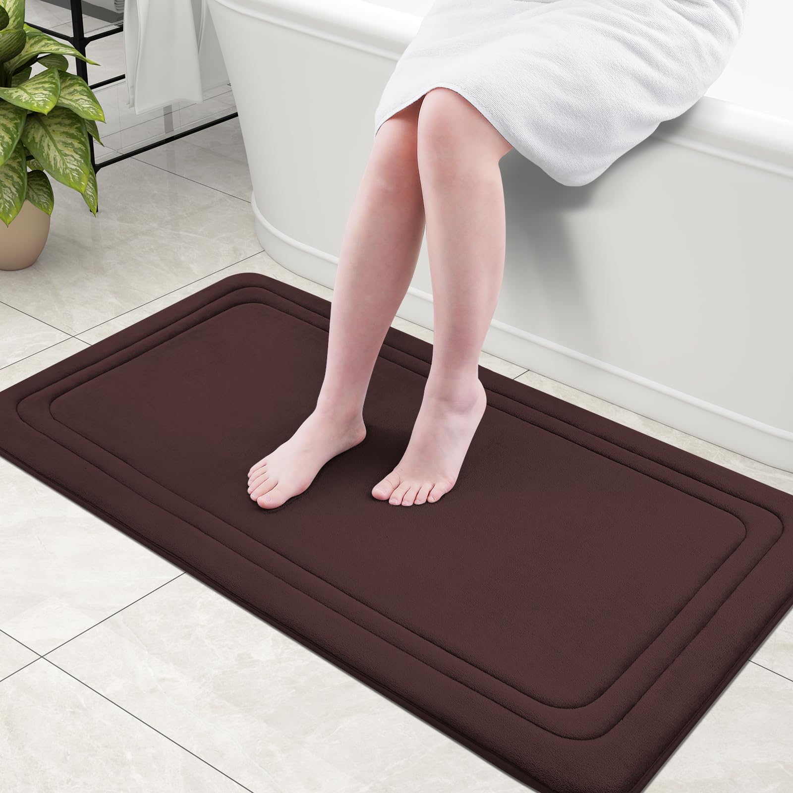 Grandaily Memory Foam Bath Mat Rug 44X24, Ultra Soft, Non-Slip And Absorbent Bathroom Rugs, Machine Wash Dry, Comfortable Bath R