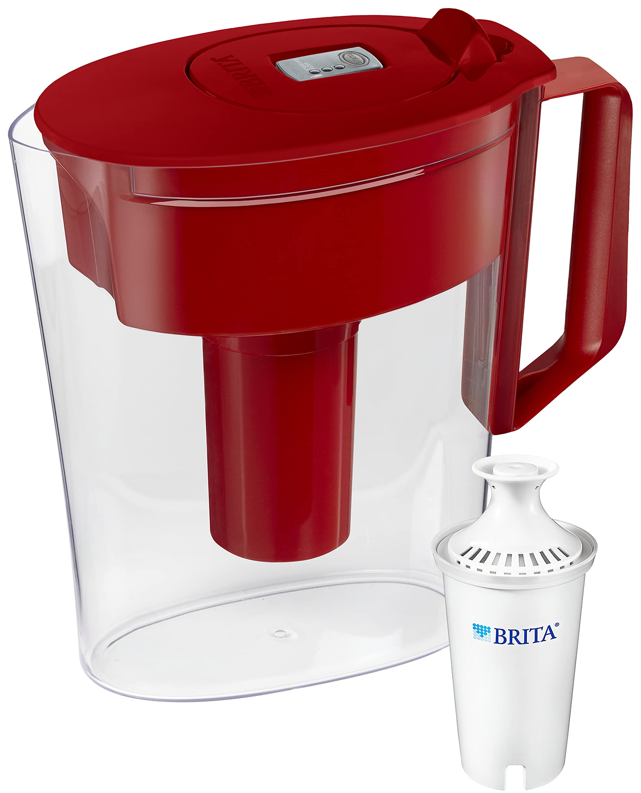 Brita Small 5 Cup Water Filter Pitcher with 1 Standard Filter, BPA Free  SOHO, Red , 1 Count (Pack of 1)