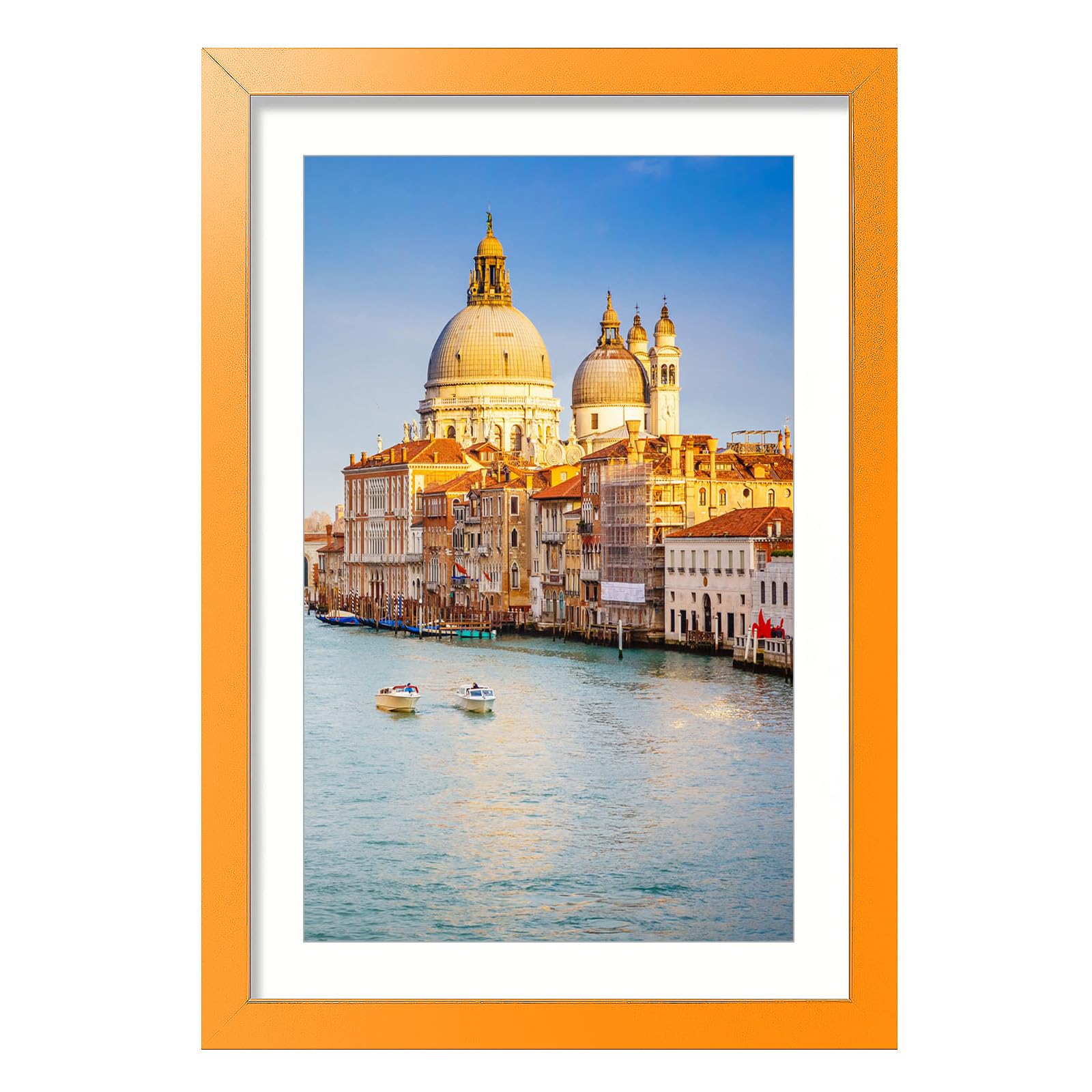 wyooxoo 13x19 Picture Frame Made of Solid Wood Orange Photo Frames Display Pictures 11x17 with Mat or 13 x 19 Without Mat Colorf