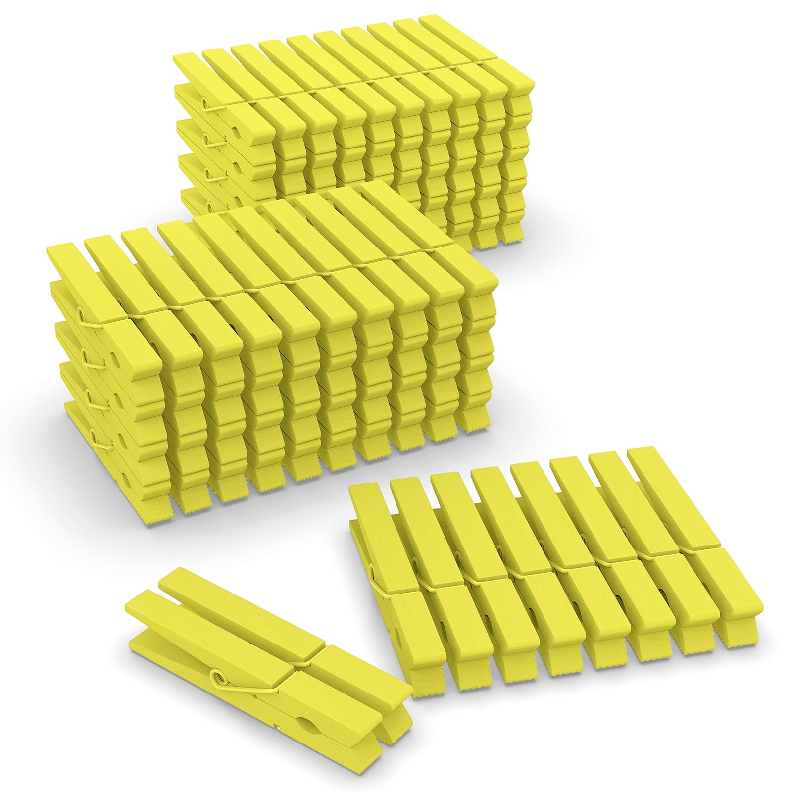 Colored Clothes Pins Wooden 100 Pack, Colored Clothespins Wood, Clothespin Rainbow Color Heavy Duty, Clothes Clips For Craft Sho