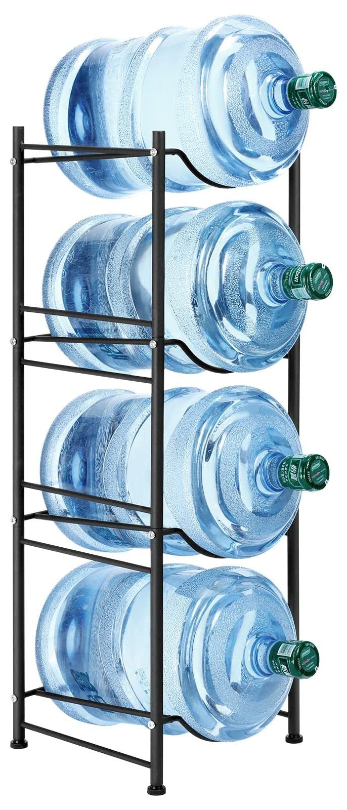 Sehertiwy 5 Gallon Water Cooler Jug Rack, 4 Tier Detachable Water Bottle Storage Rack, Heavy Duty Water Bottle Organization For