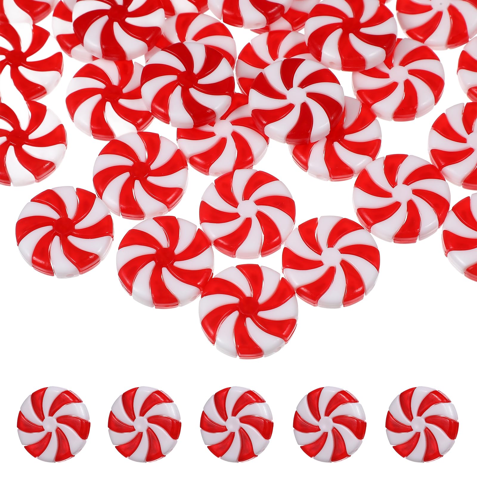 SOIMISS 50pcs Christmas Candy Decorative Hanging Pendants for Tree Ornament Craft Accessories Peppermint for Holiday Festivities