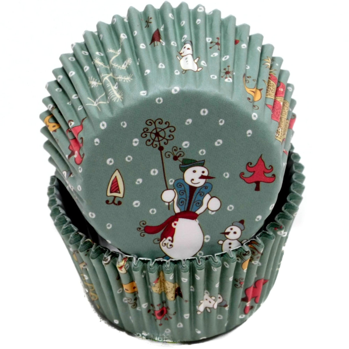 Chef Craft Paper Patterned Cupcake Liners, 50 Count, Green/Red/White
