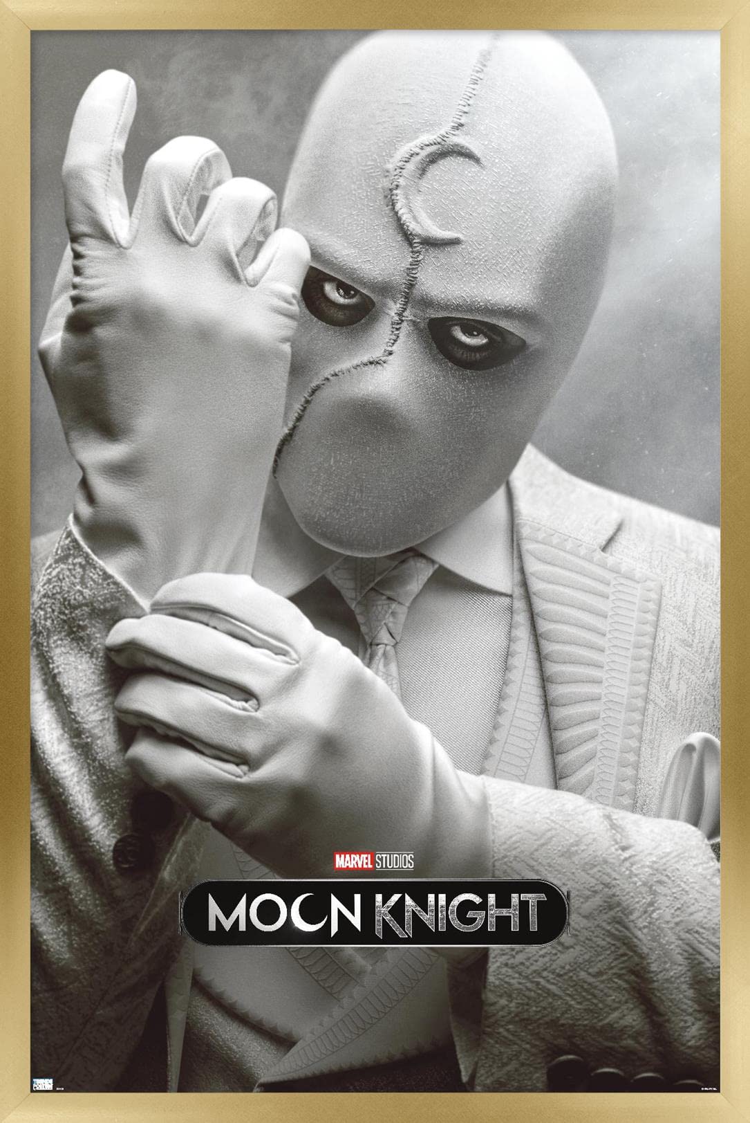 Trends International Marvel Moon Knight - Mr. Knight One Sheet Wall Poster, 14.725'' X 22.375'', Gold Framed Version