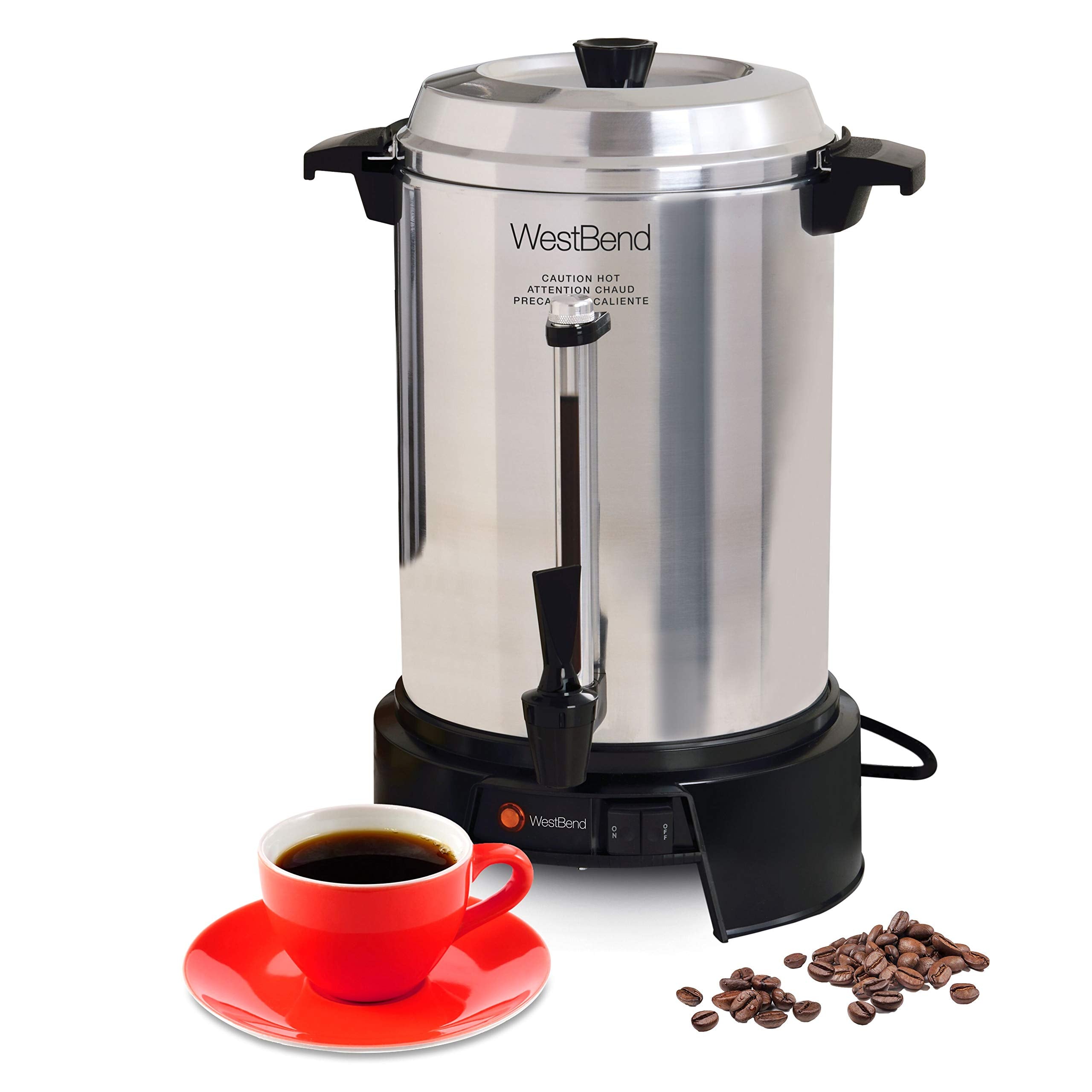 West Bend Highly-Polished Aluminum Commercial Coffee Urn Features Automatic Temperature Control Large Capacity With Quick Brewin