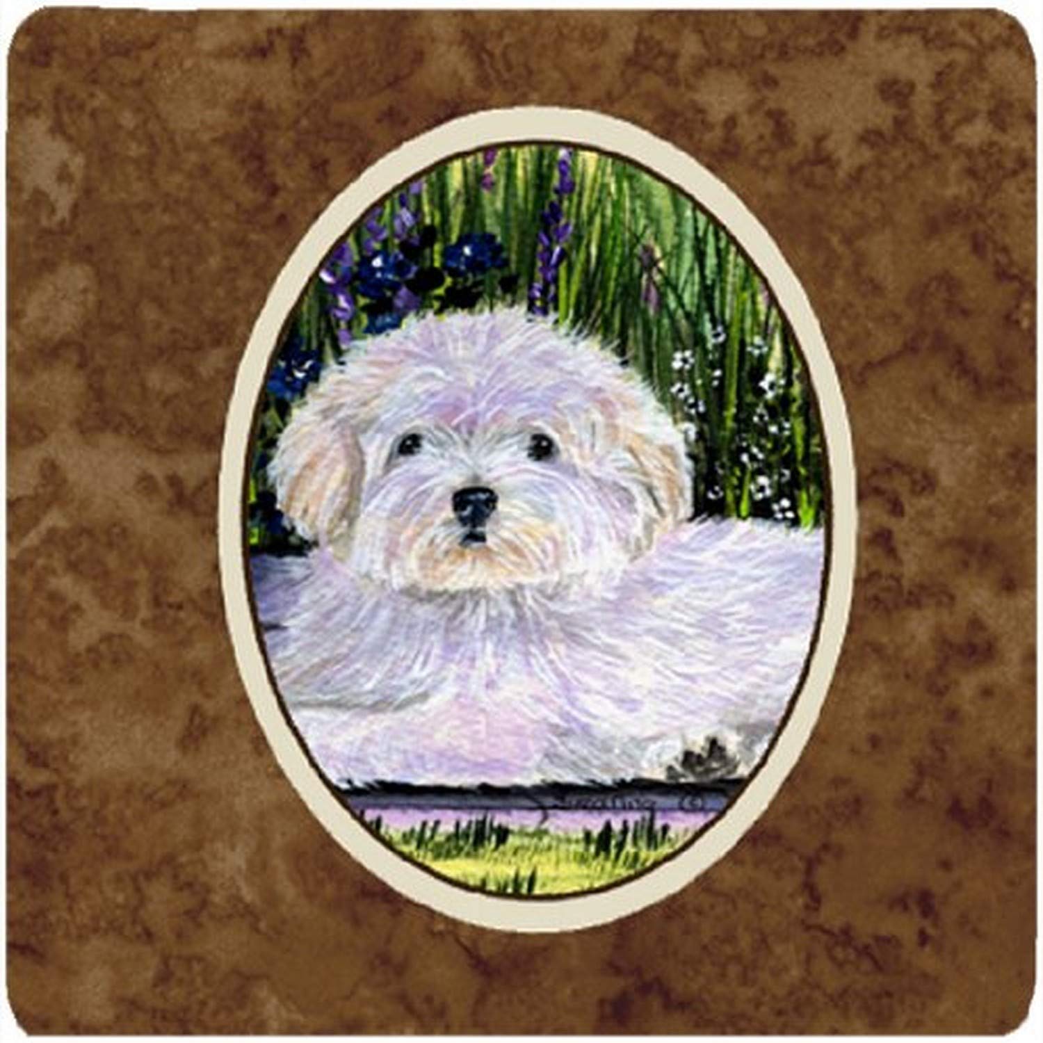 Carolines Treasures Coton de Tulear Foam Coasters (Set of 4), 3.5 H x 3.5 W, Multicolor