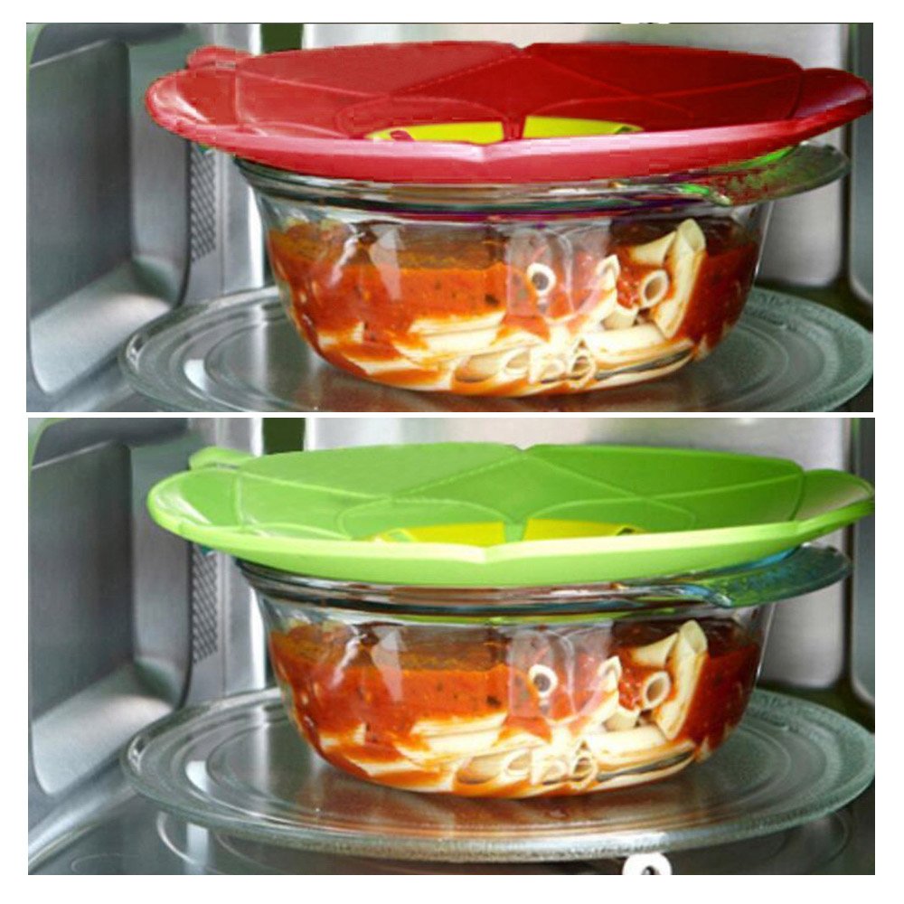 Oysir 2Pcs Spill Stopper Lid Cover, Boil Over Safeguard, 10.2 Inch Silicone Spill Stopper Pot Pan Lid, Multi-Function Cooking To