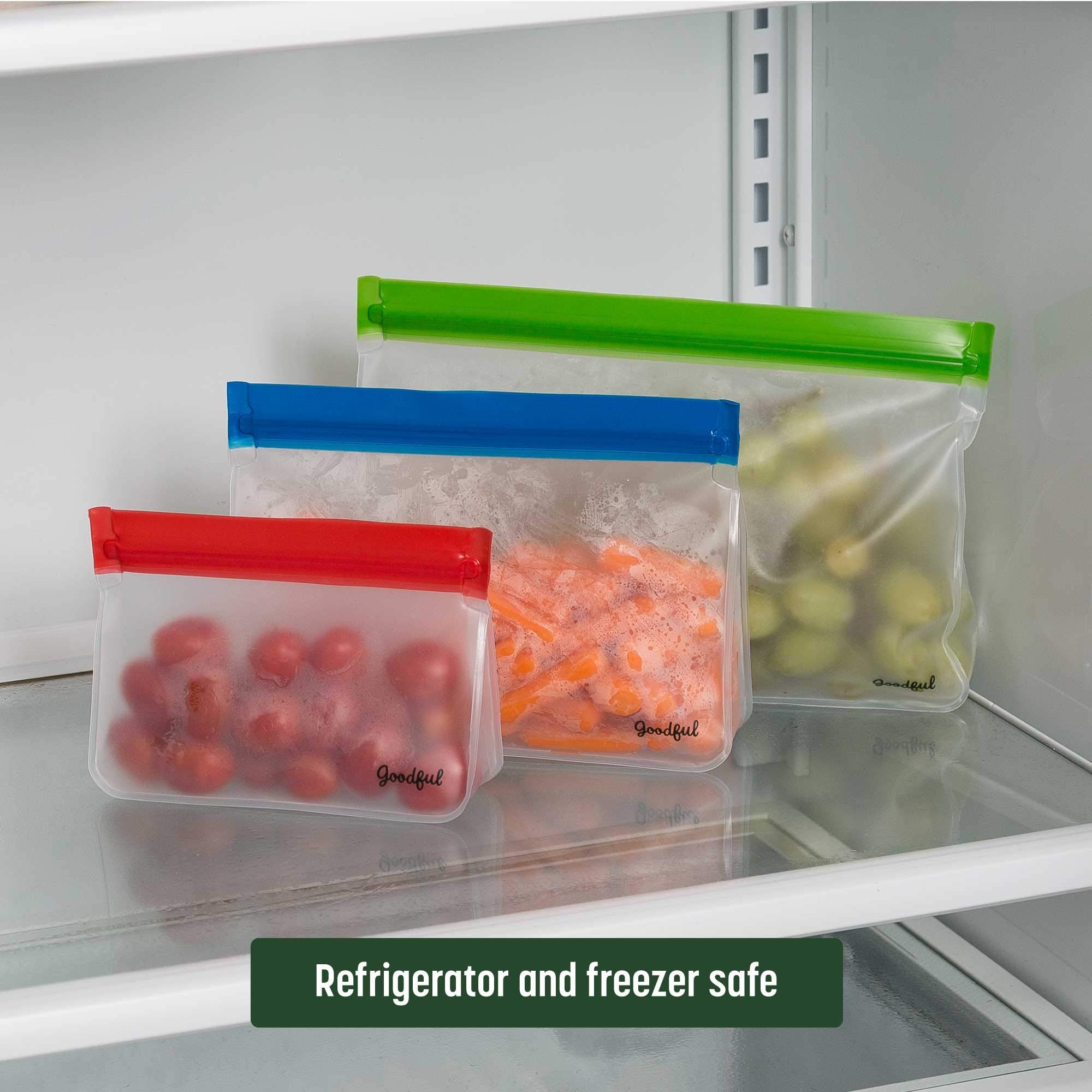 Goodful Reusable Standup Food Storage Bags (6 Pack, Assorted Sizes)