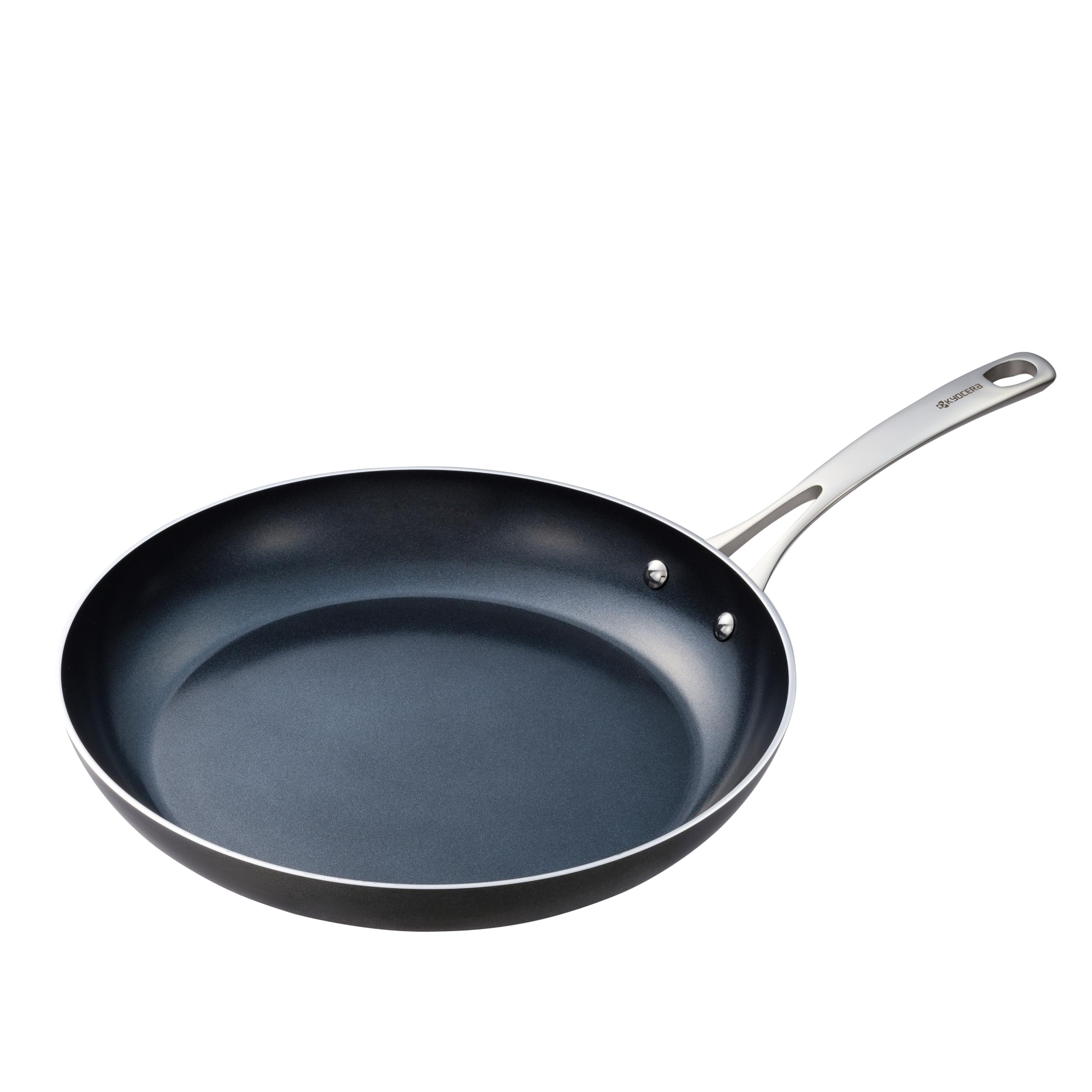 Kyocera Ceramic Frying Pan With Ceramic Non-Stick Coating, 30 Cm, Pfas/Ptfe Free, Stainless Steel Handle, Suitable For All Hob T