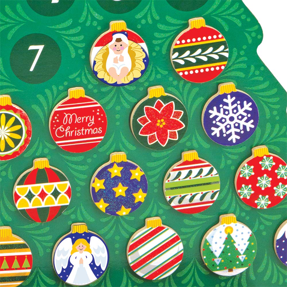 Melissa & Doug Countdown to Christmas Wooden Advent Calendar, 25 Magnets (E-Commerce Packaging, Great Gift for Girls and Boys -