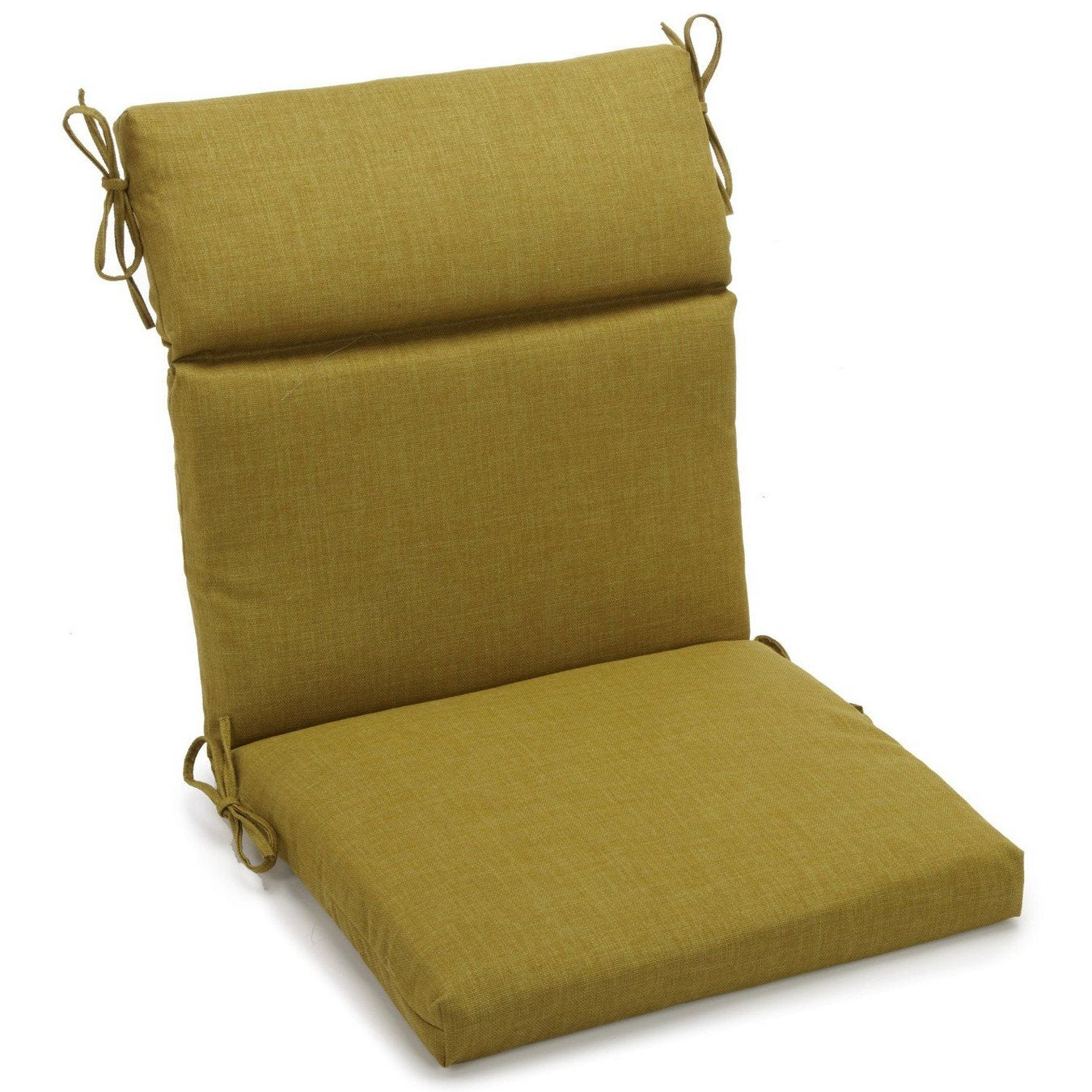 Blazing Needles Spun Polyester Solid Outdoor Squared Seat/Back Chair Cushion, 18 x 38, Avocado