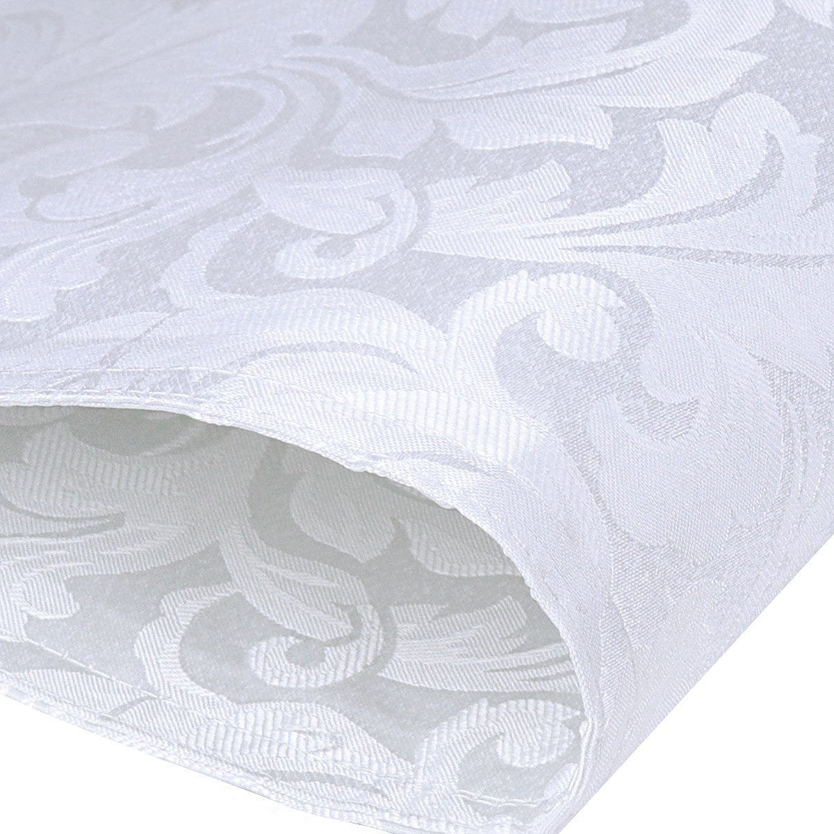 ColorBird Scroll Damask Jacquard Placemats Set of 4  Heat Resistant Washable White Placemats for Dining Table  Microfiber Fabric Table Mats  13 x 19 Inch