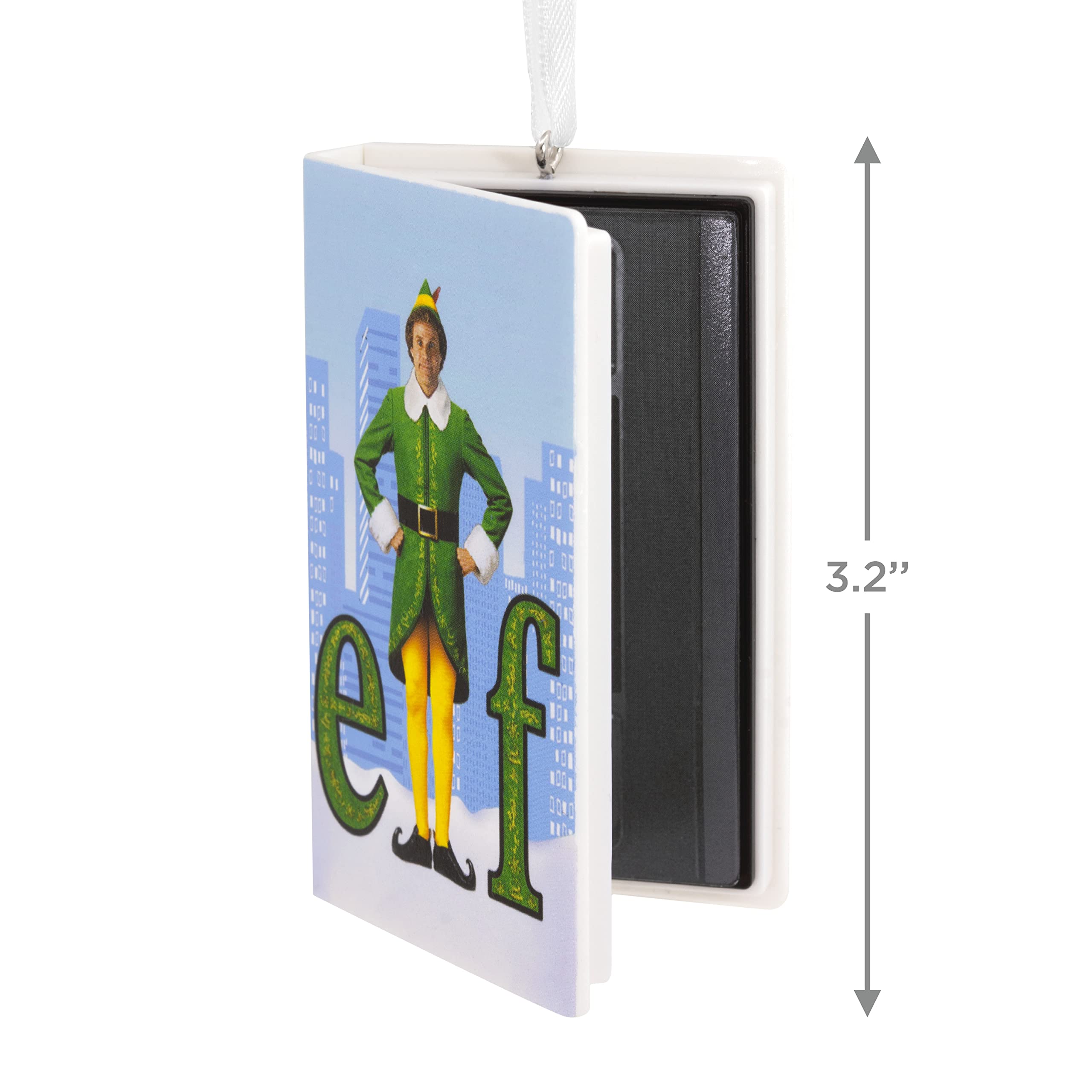 Hallmark Elf Movie Retro Video Cassette Case Plastic Christmas Ornament
