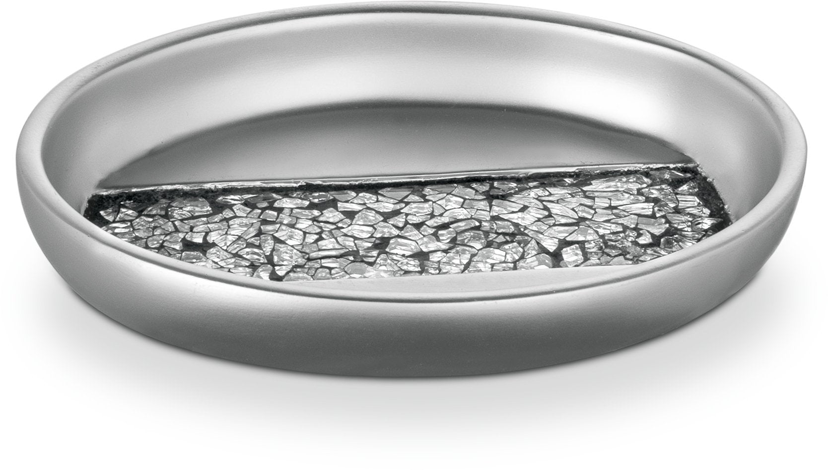 Creative Scents Silver Mosaic Soap Dish - Bathroom Bar Soap Holder - Decorative Dry soap Bar Holder for Shower, Vanity Sink, Bat