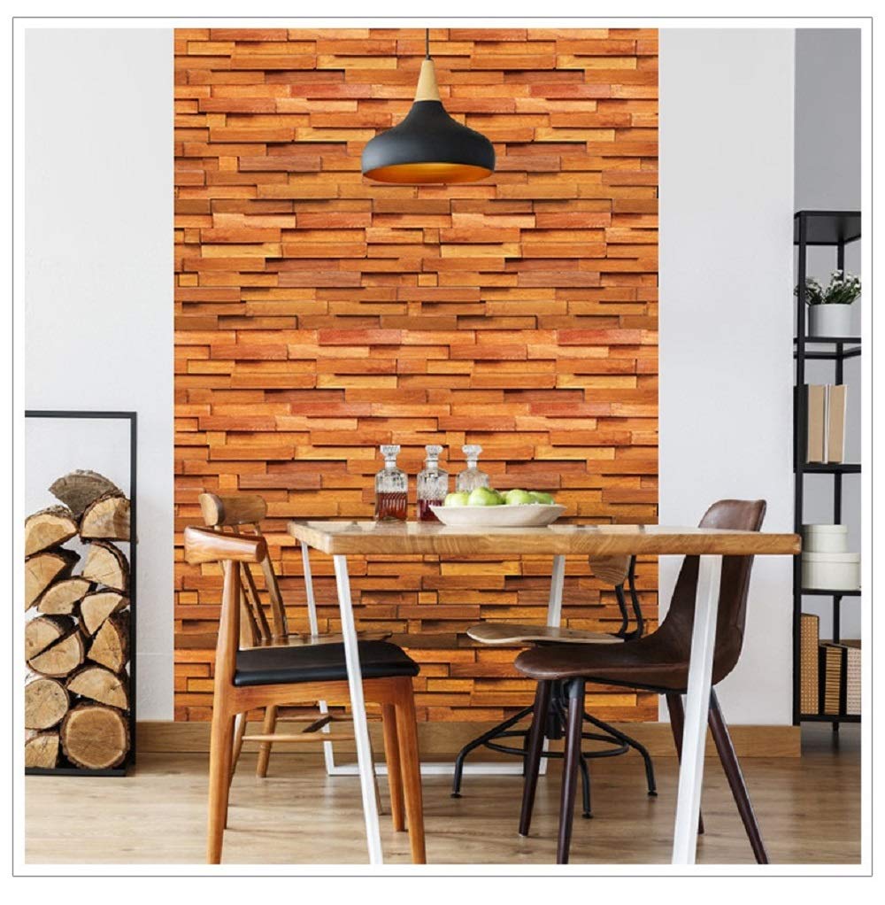 Univocean 3D Modern Antique Wooden Brick Pattern Wallpaper, Wall Poster, Wall Sticker, Self Adhesive For Living Room, Hall, Gard