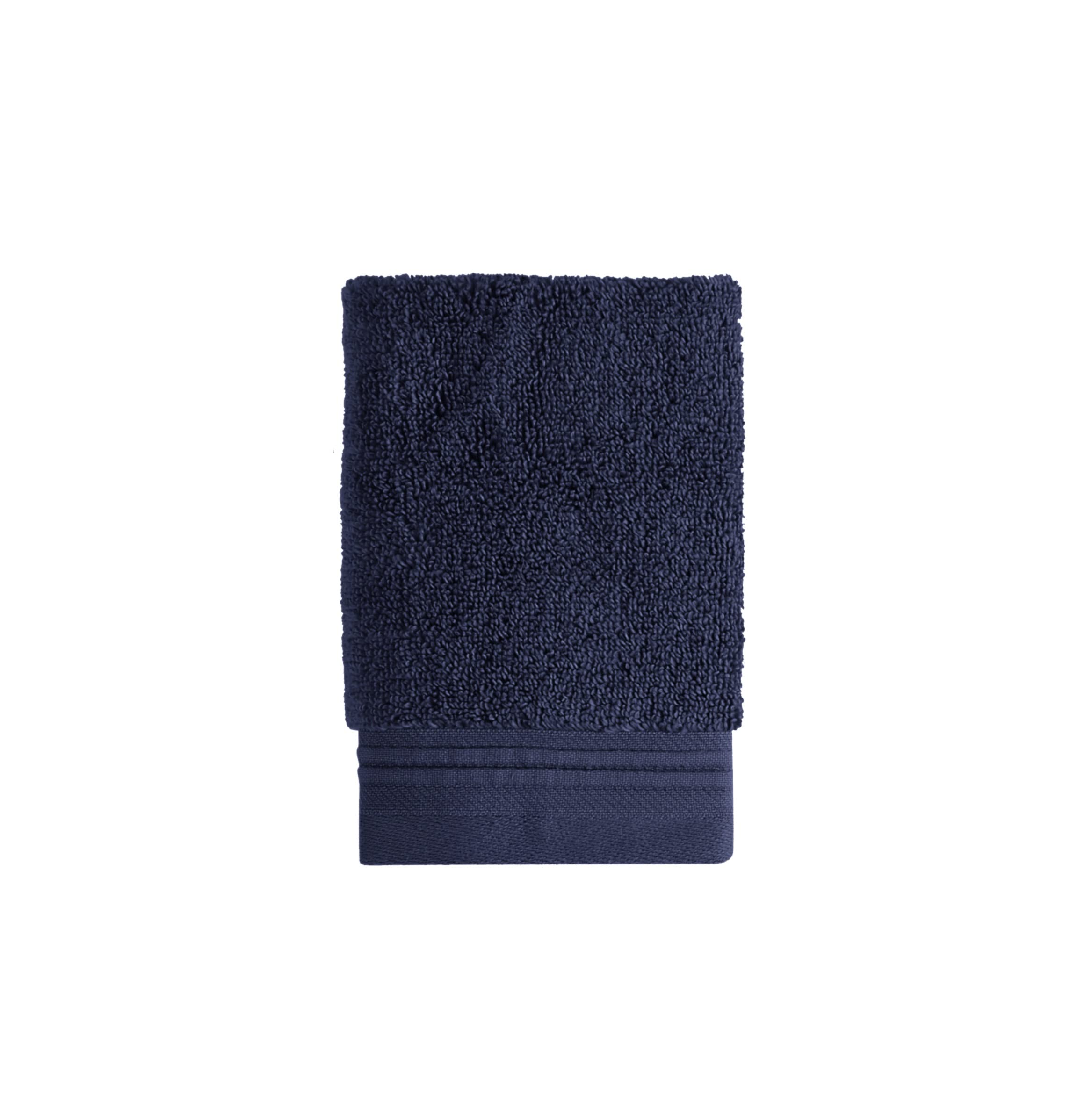 Kate Spade New York Scallop Pleat 580 Gsm Terry 1 Piece Wash Cloth, 13 X 13 Inches, 100% Cotton (French Navy)