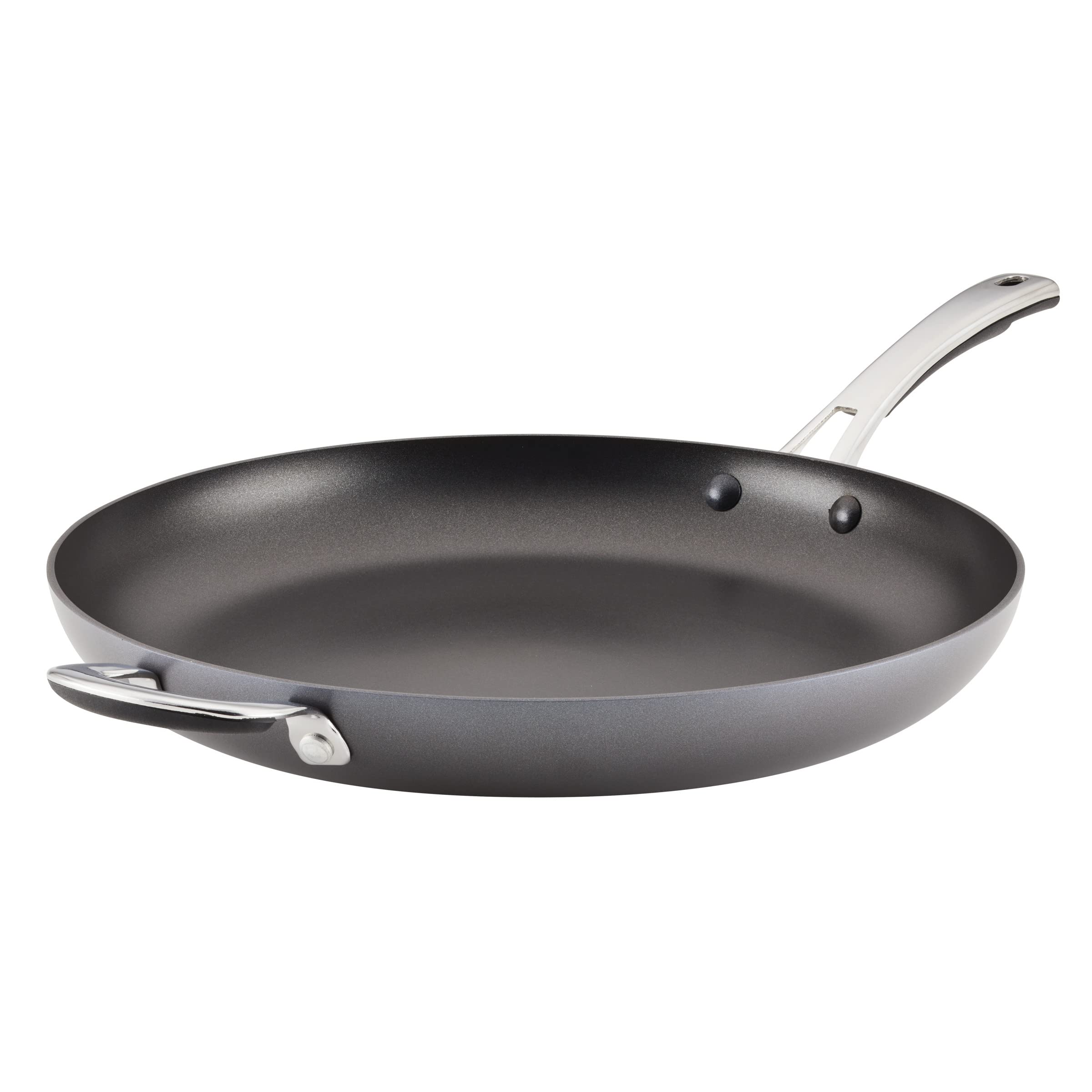 Rachael Ray Cook + Create Hard Anodized Nonstick Frying Pan/Skillet with Helper Handle, 14 Inch  Black