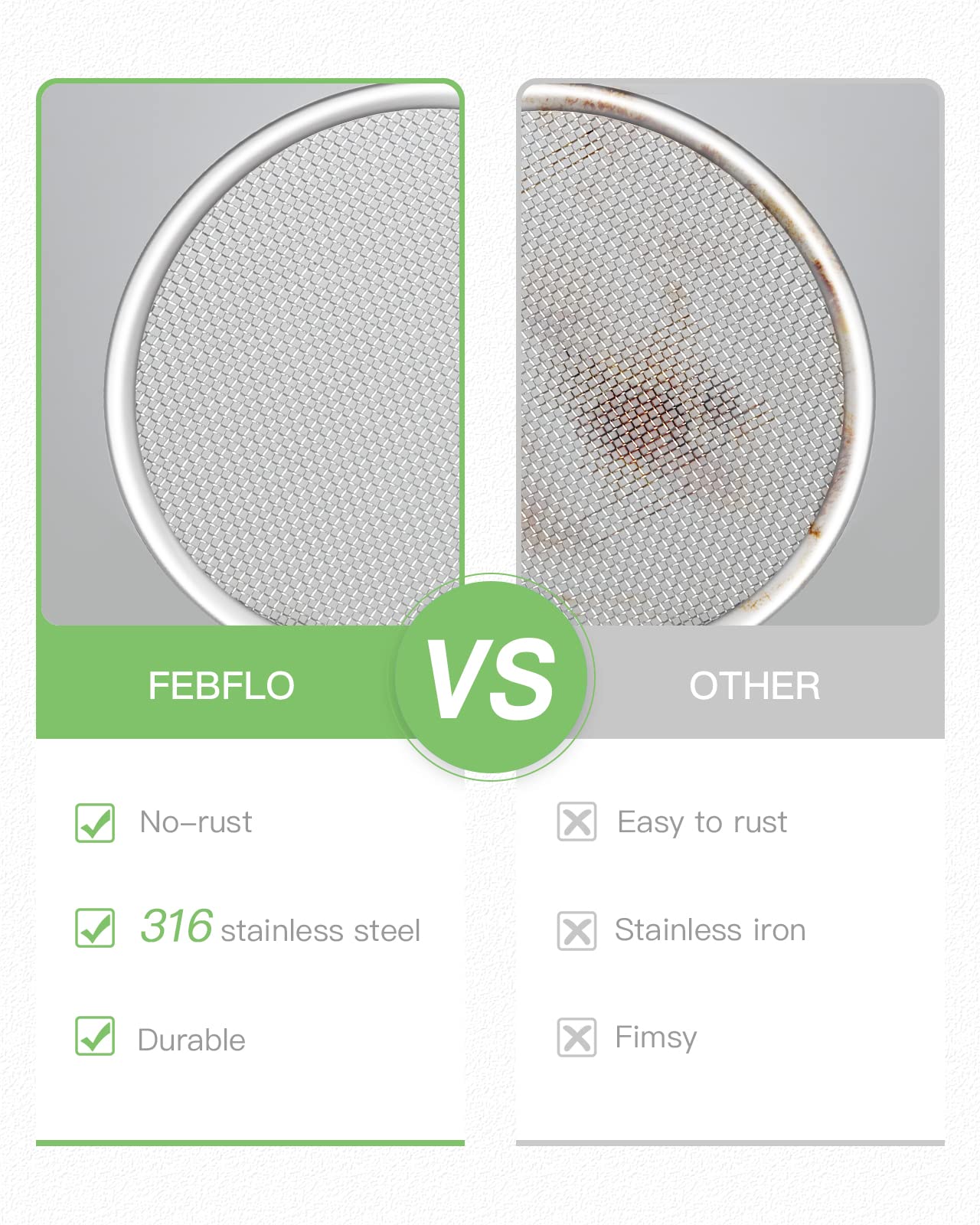 Febflo 12 Pack Sprouting Lids, 316 Stainless Steel Screen Lid For 86Mm Wide Mouth Mason Jar, Mesh Bean Sprout Sieve Lids, Home U