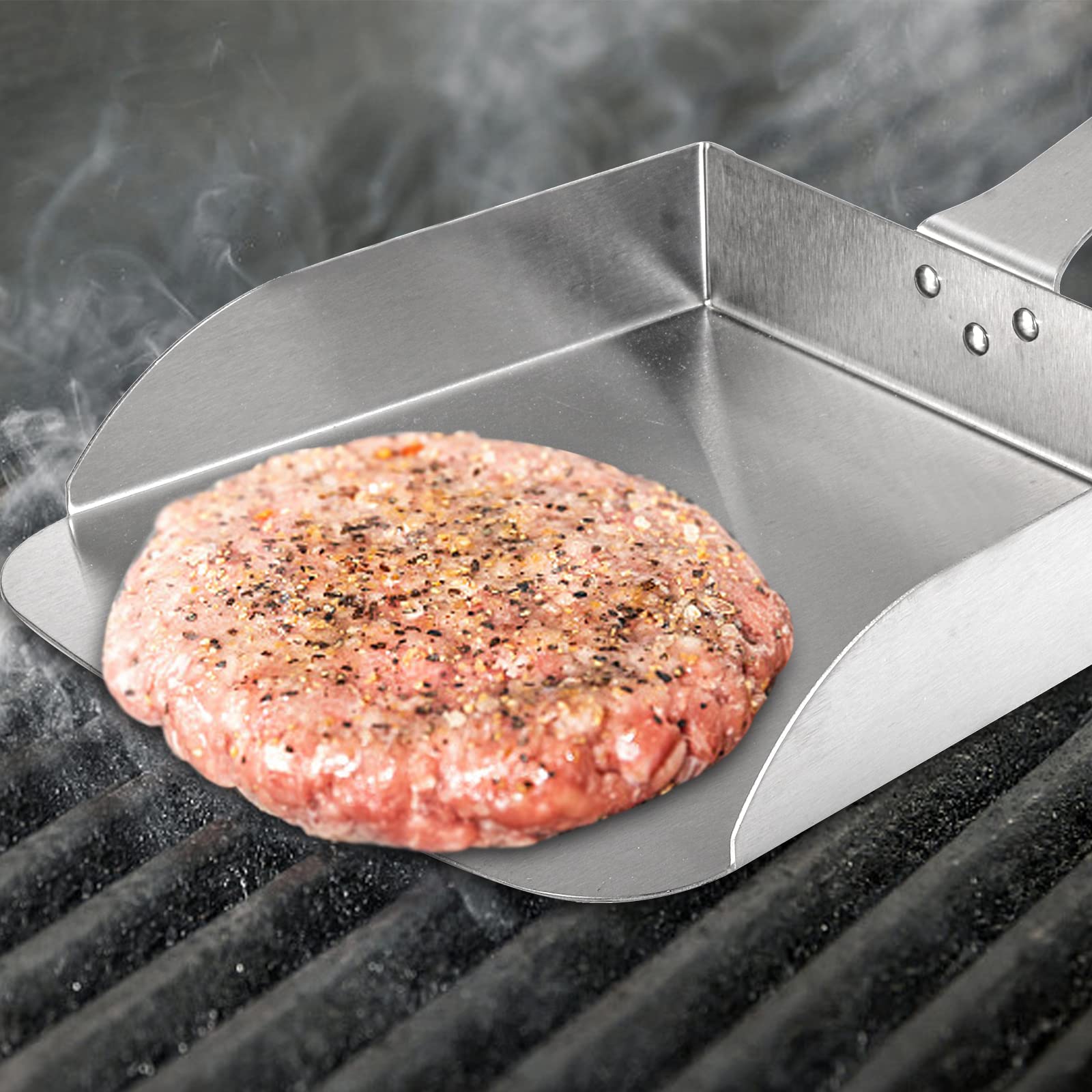 Yarlung 2 Pack Large Smash Burger Spatula, Stainless Steel Griddle Food Mover Bbq Grill Food Shovel Scraper Scoop For Fried Food