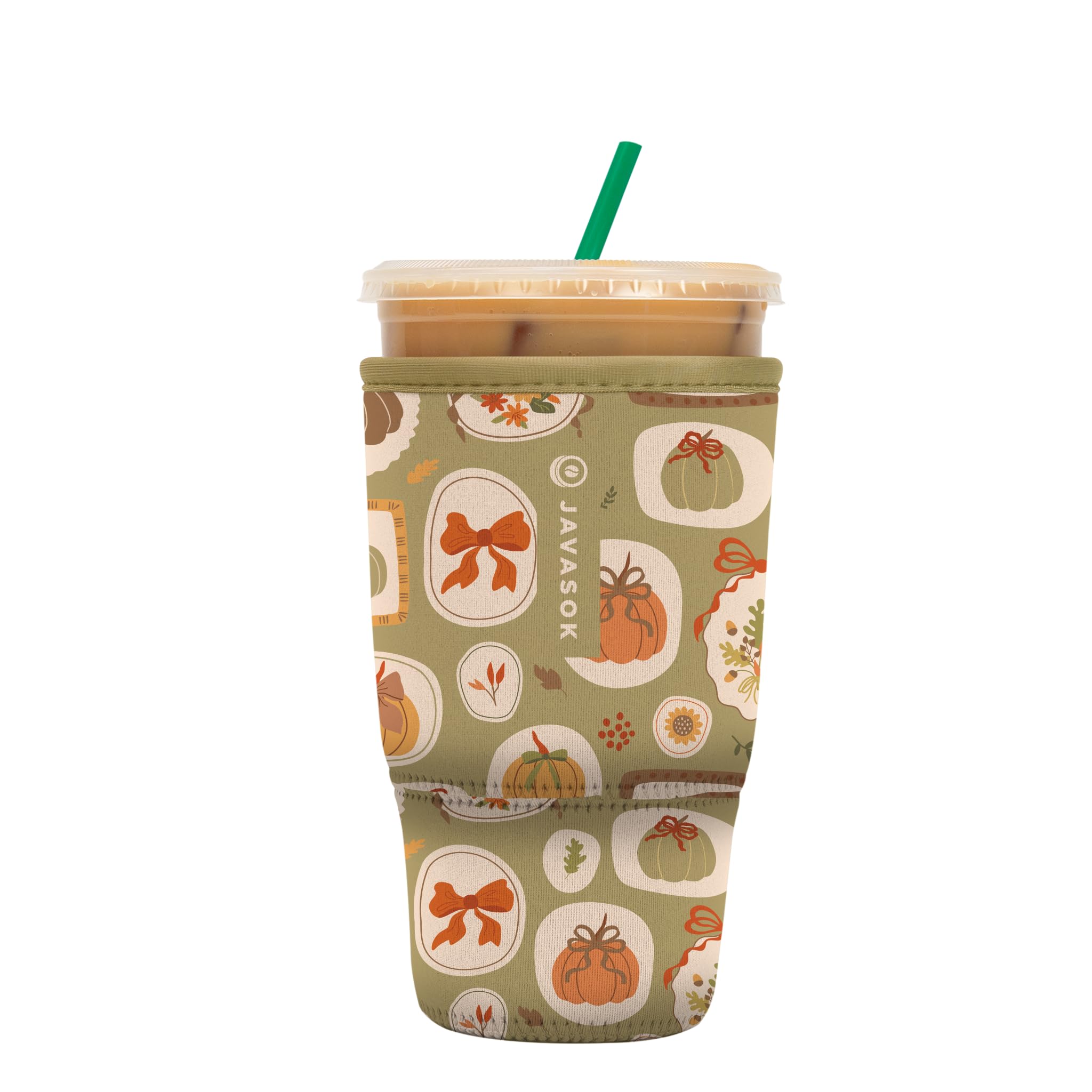 Sok It JavaSok Iced Coffee & Cold Soda Insulated Neoprene Cup Sleeve (The Pumpkin Gallery, Large: 30-32oz)