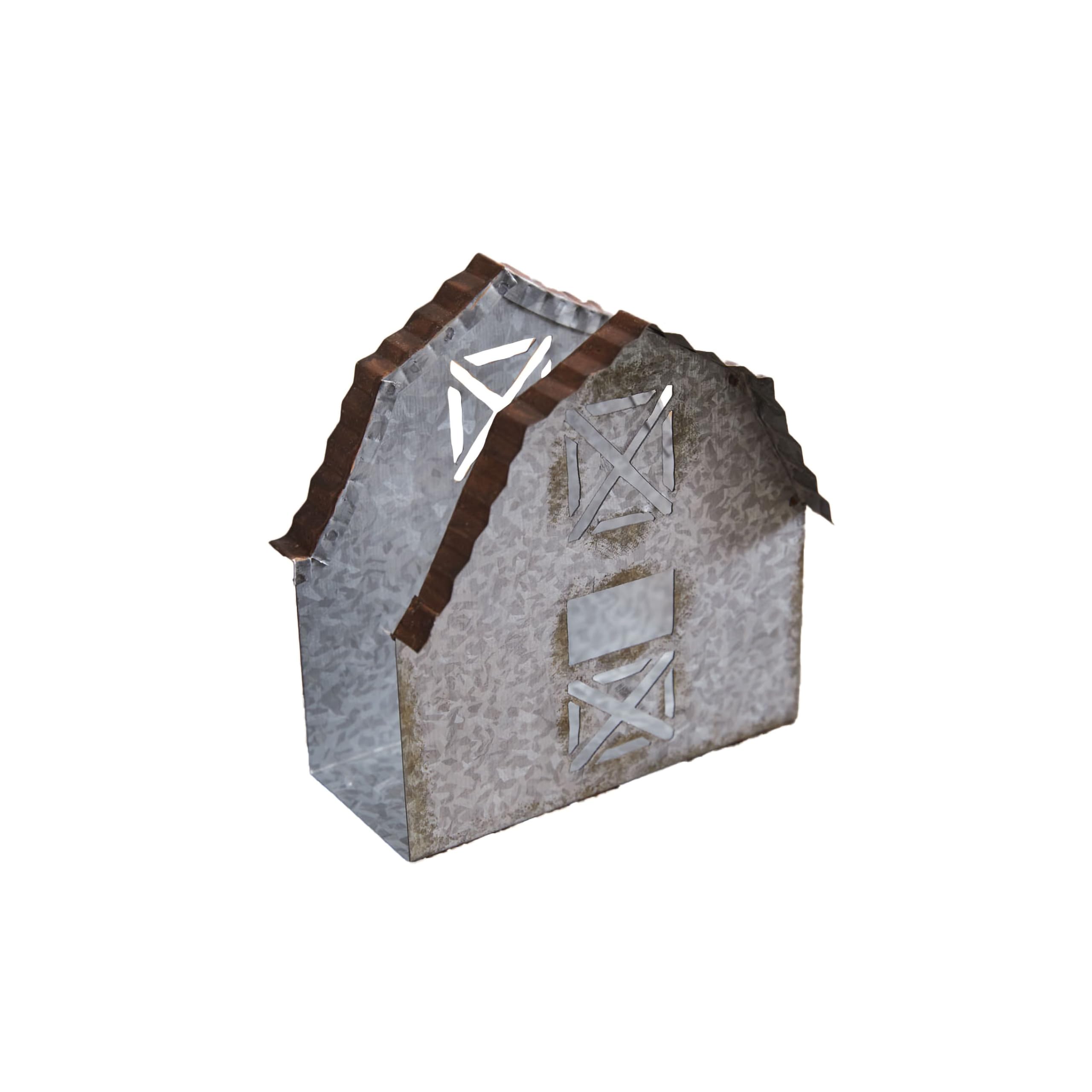 Galvanized Barn Napkin Holder