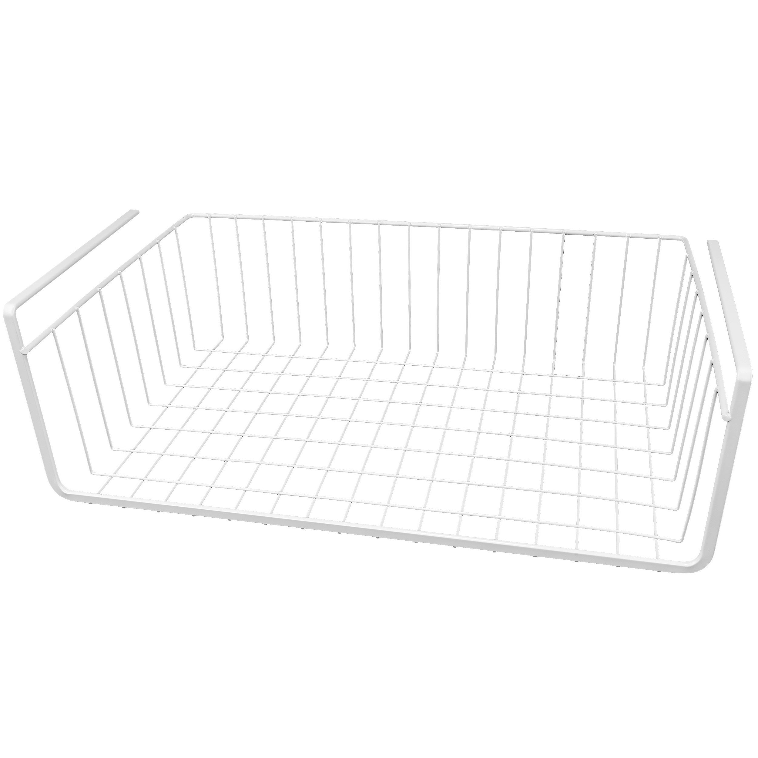 Southern Homewares White Wire Under Shelf Storage Organization Basket 17-Inch
