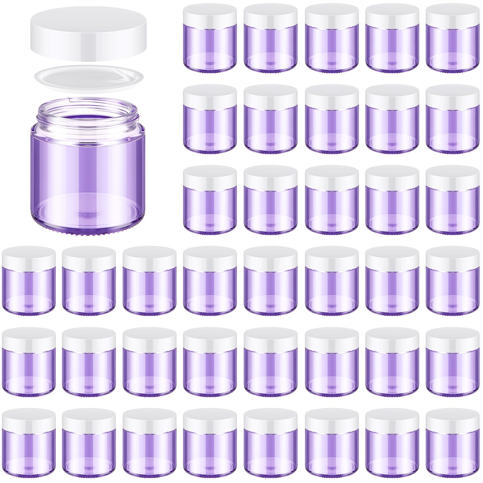 Norme 48 Pcs 4 Oz Glass Jars With Lids Leakproof Round Airtight Jars Empty Cosmetic Jars With Inner Liners Lid For Storing Lotio