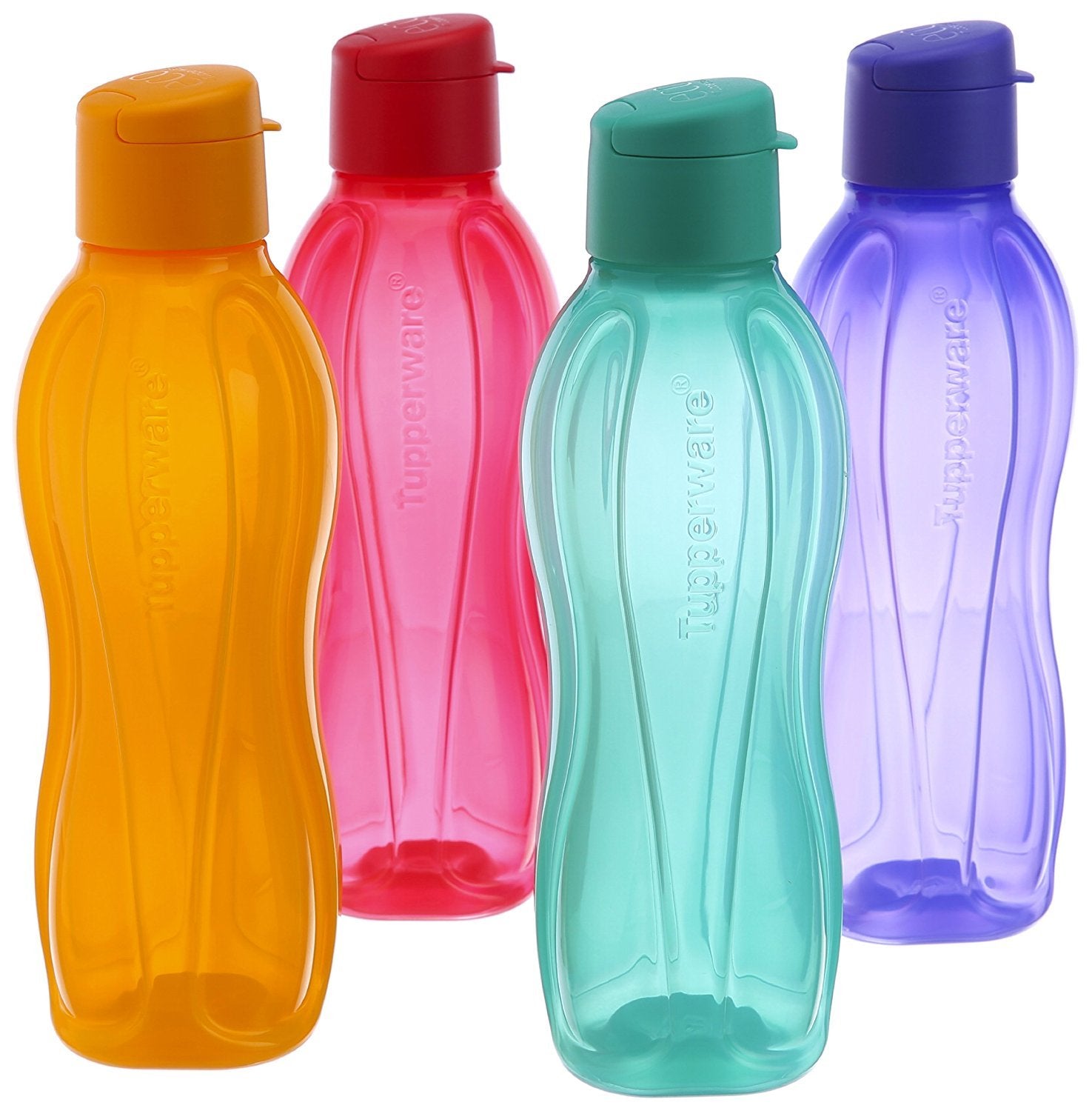 Tupperware Tupper Ware Fliptop Water Bottle Set Of 4, 750Ml,Multicolor - Plastic