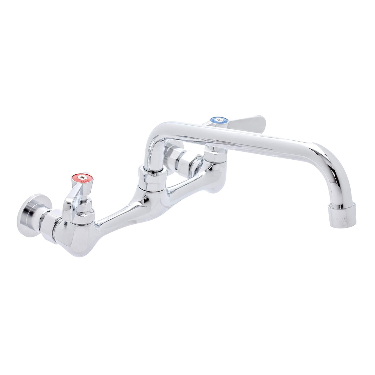 Kitchen Sink Faucet Wall Mount - Durasteel 8'' Center Commercial Kitchen Sink Faucet With 8'' Swivel Spout - Dual Lever Handles