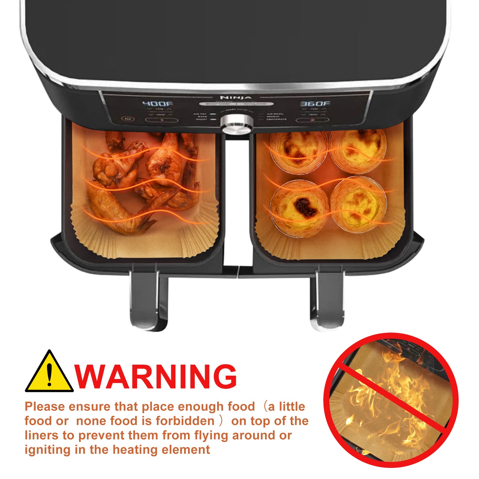 Air Fryer Disposable Liners , Air Fryer Liners Rectangle 8.6X 5.5'', Air Fryer Parchment Paper Liners, Air Fryer Accessories Bak