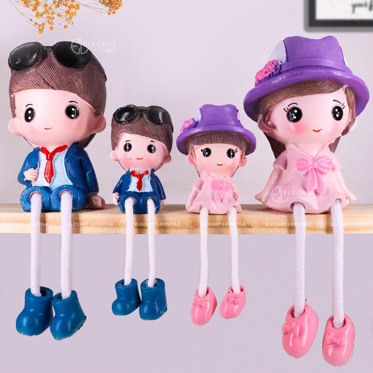 Elegant Lifestyle Cute Couple Gift Set Decorative Showpiece,Cute Family Hanging Legs Showpiece (Novelty Family Sets)
