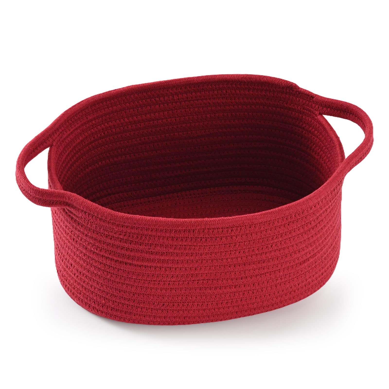 Happyiren Cute Burgundy Woven Gift Basket - Empty Baskets for Christmas Thanksgiving, Valentine s Day Birthday Raffle, Decorativ