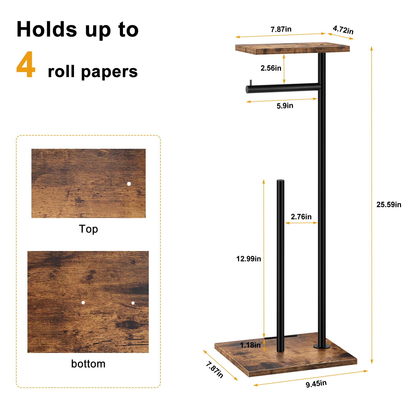 Toilet Paper Holder Stand With Shelf Toilet Paper Roll Holder With Reserve Free Standing Tp Holder Rustic Toilet Paper Stand Wit