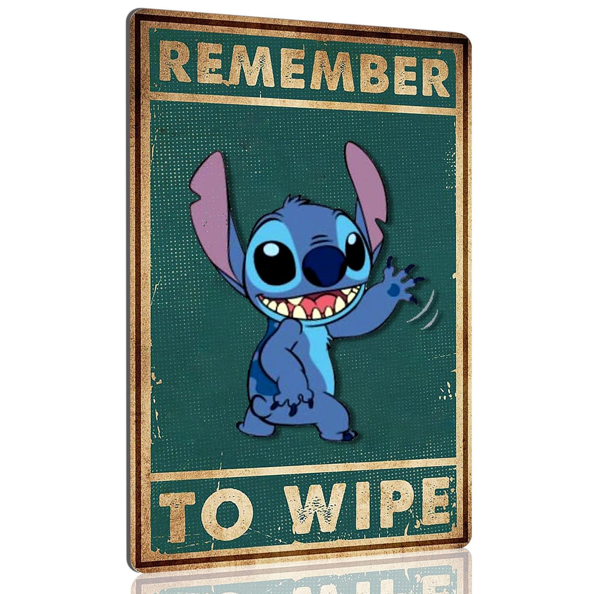 Stitch Bathroom Decor Remember To Wipe Metal Tin Sign For Kitchen Home Cute Bathroom Accessories Stitch Christmas Gifts Set Bedr