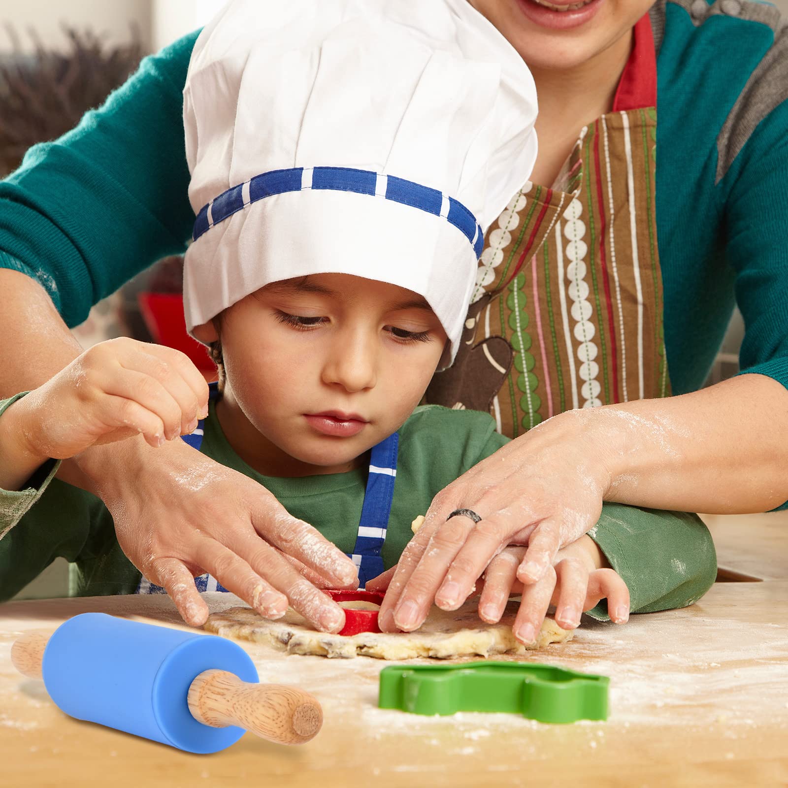 Honglida Classic Kids Rolling Pin - 2 Pack, 9 Inch For Play Dough & Cookies