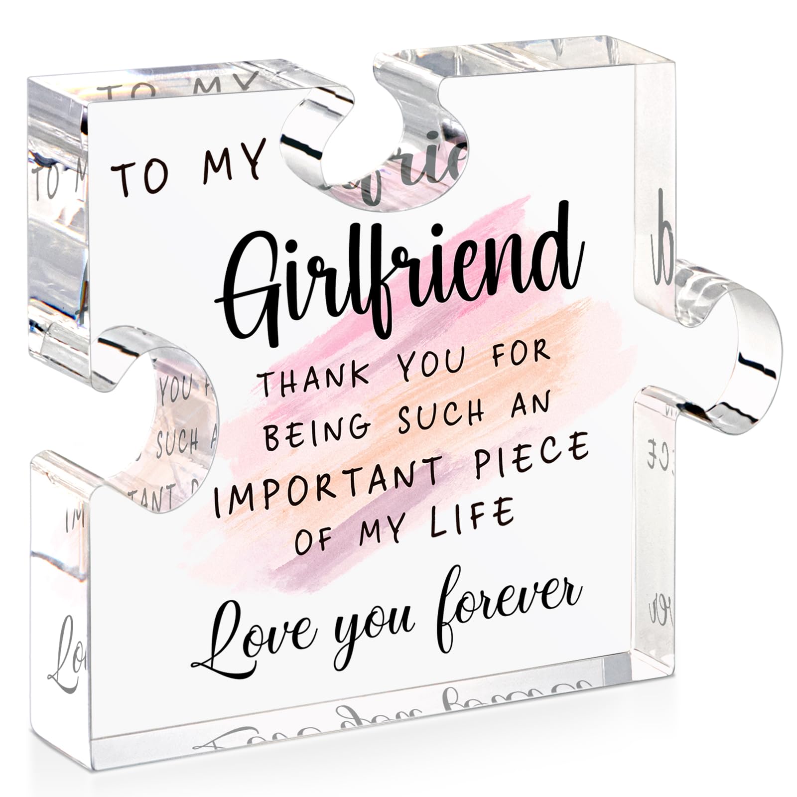 Gifts for Girlfriend from Boyfriend -Girlfriend Puzzle Piece Gift Unique Girlfriend Birthday Gifts for gf Valentines Mothers Day