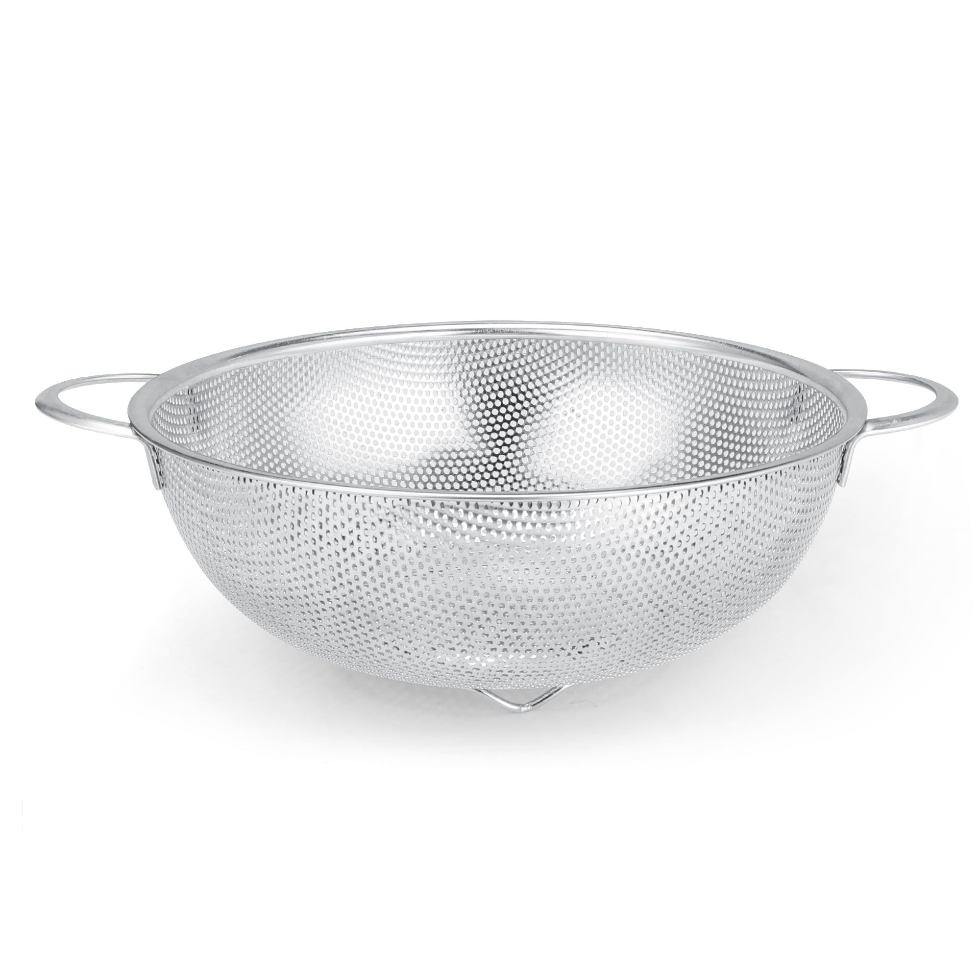 Gulex Colander Stainless Steel 3-Quart, Metal Strainer with Base, Strainer for Kitchen Food, Dishwasher Safe