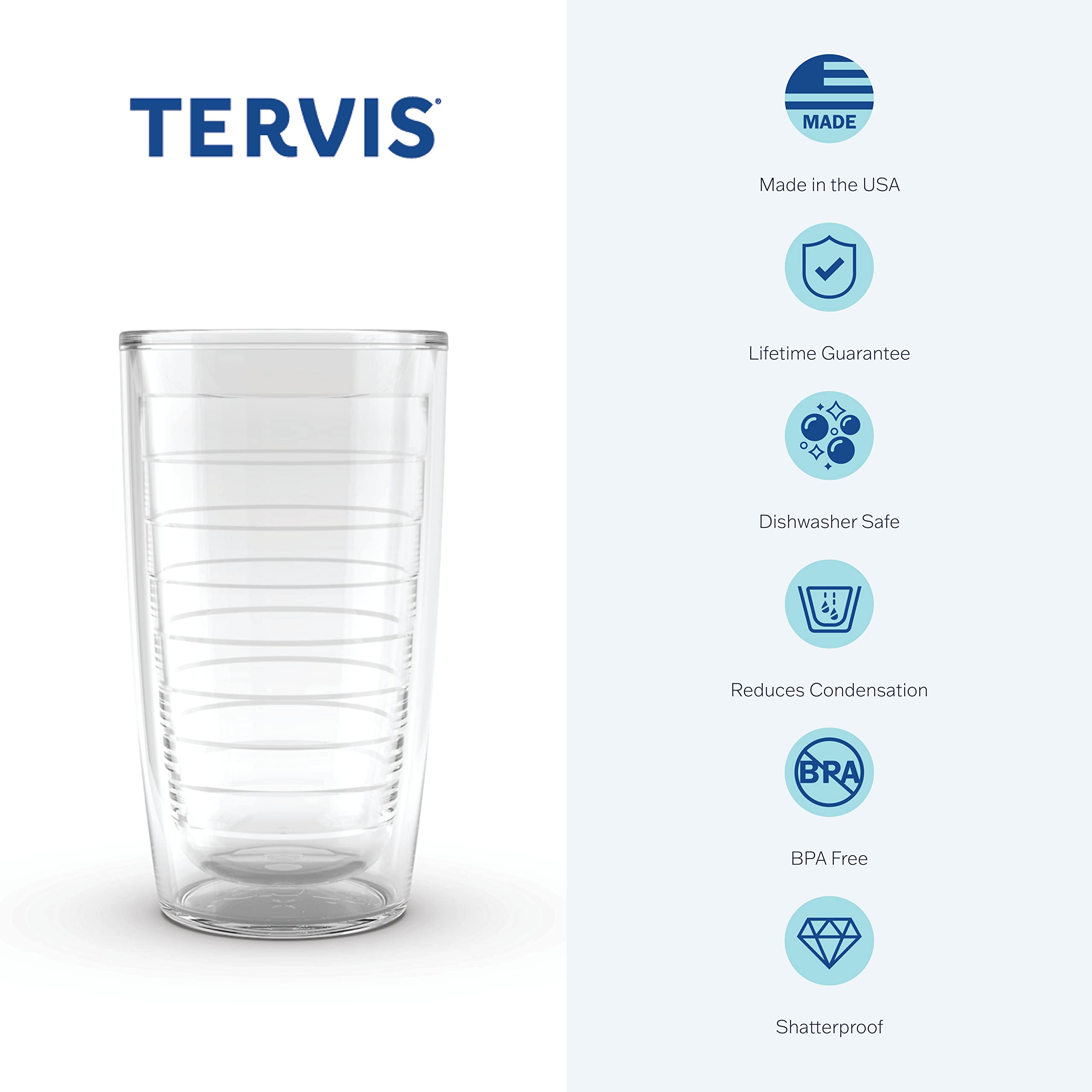 Tervis Kelly Ventura Drift Made In Usa Double Walled Insulated Tumbler Travel Cup Keeps Drinks Cold & Hot, 16Oz, Classic