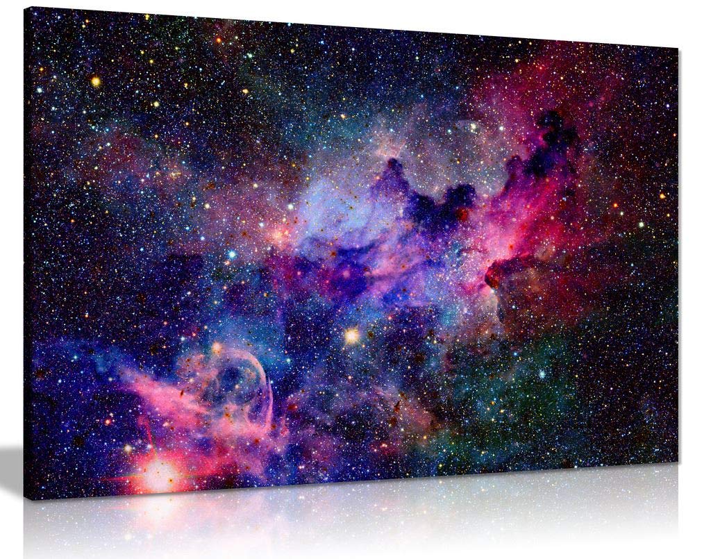 Galaxy Stars Cosmic Space Canvas Wall Art Picture Print (24X16) For Bedroom