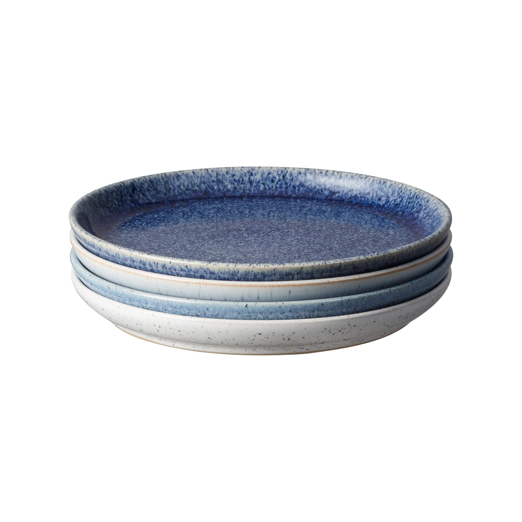 Denby Studio Blue 4 Piece Medium Plate Set, 21 Centimeters