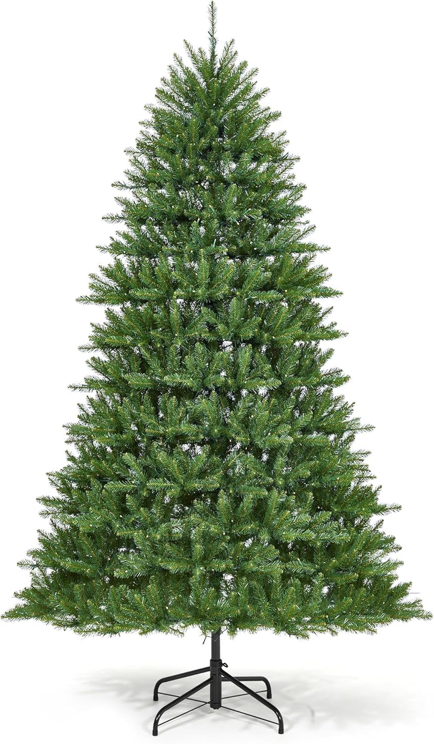 GarveeHome 7.5 ft Pencil Christmas Tree, Pre-Lit Frosted Artificial Tree, Skinny Xmas Trees Holiday Decoration, with LED Light a