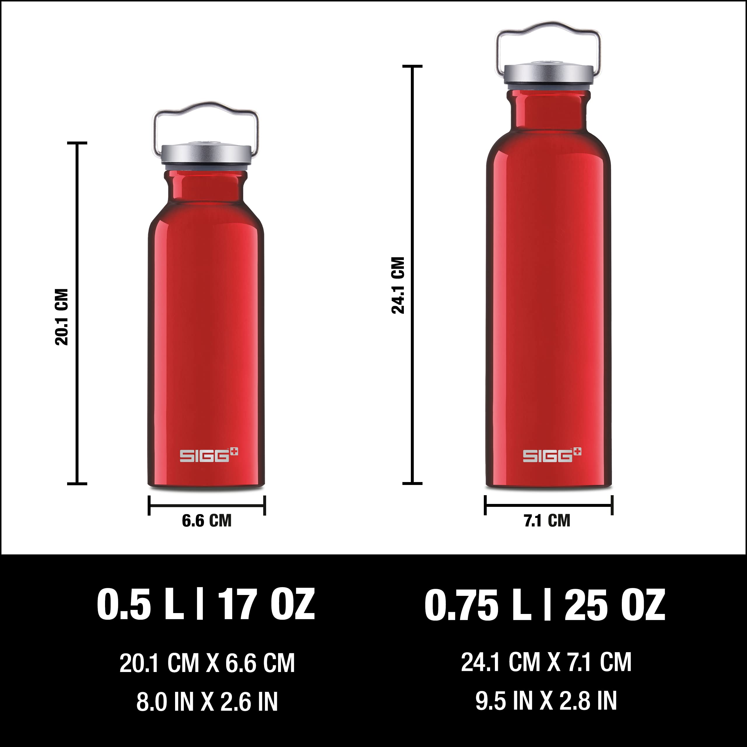 Sigg - Cooper Aluminum Water Bottle - Original Red - With Screw Cap - Leakproof - Lightweight - Bpa Free - 17 Oz