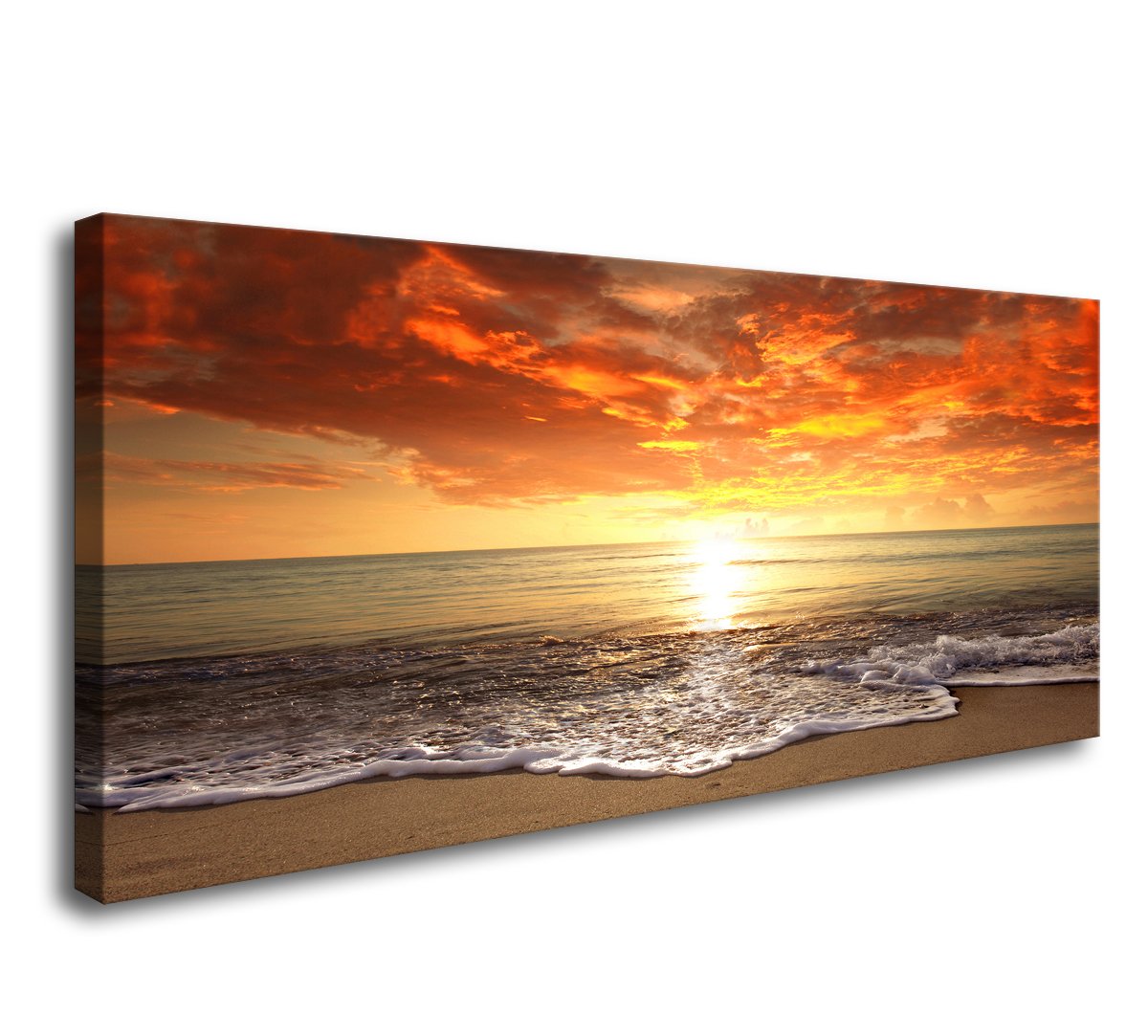 Baisuart-S0162 Canvas Prints Wall Art Sunset Ocean Beach Pictures Photo Paintings For Living Room Bedroom Home Decorations Moder