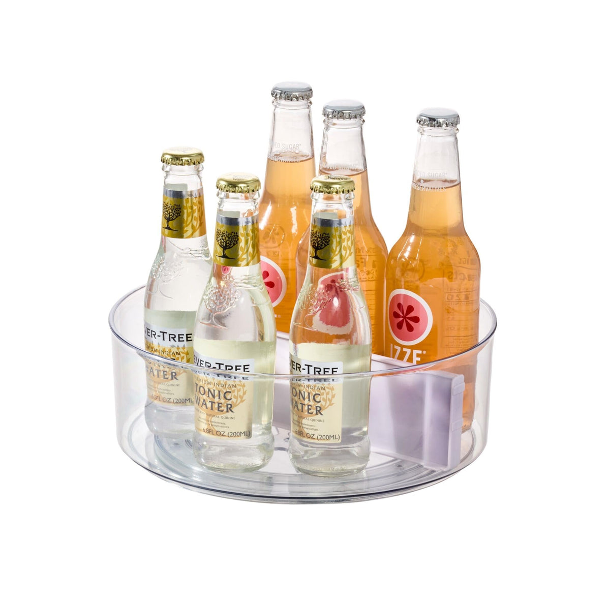 Rosanna Pansino X Idesign Recycled Plastic Divided Lazy Susan Turntable With Lid, Clear Bin/Lavender Sprinkles Divider, 10'' D X