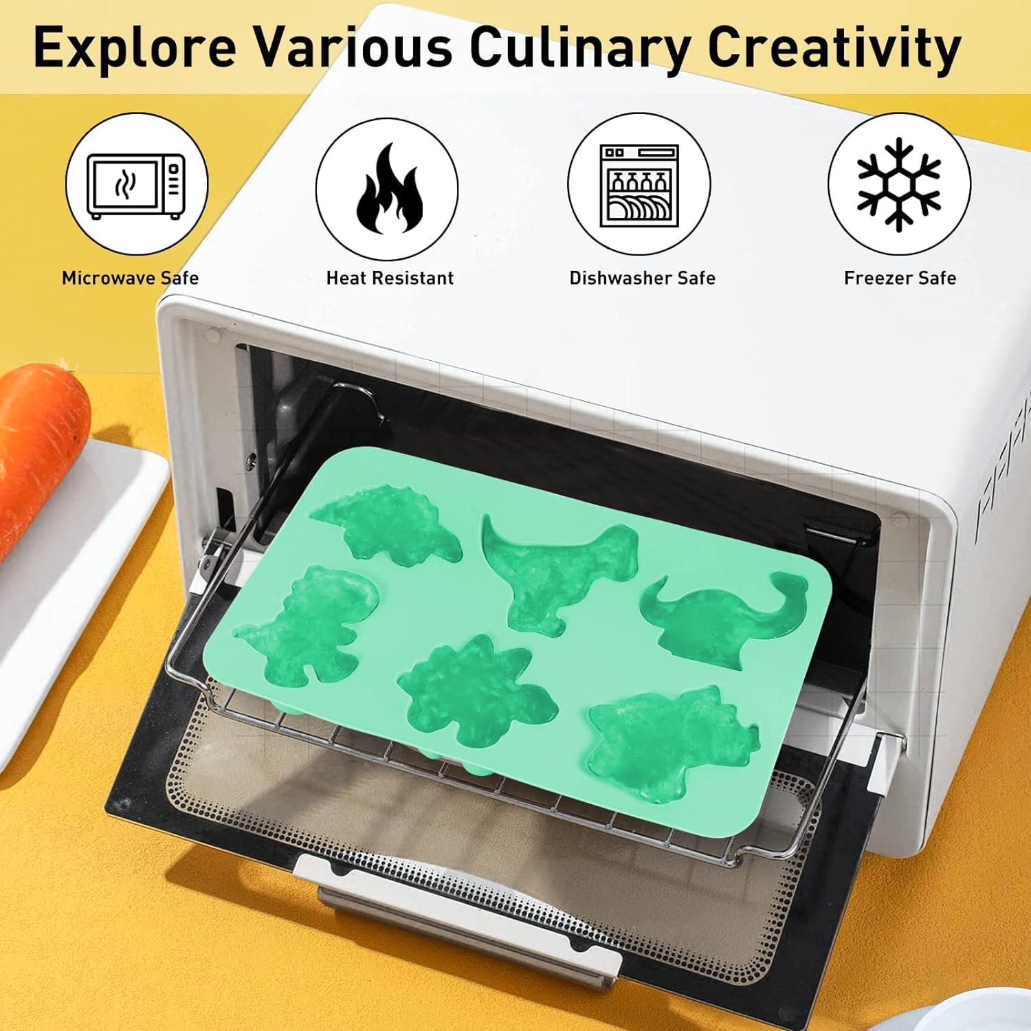 Spmarkt Jello Molds, Baby Dinosaur Chocolate Jello Molds, Silicone Kawaii Animal Dino Mold For Kid, Food Grade Jello Jiggler Sil