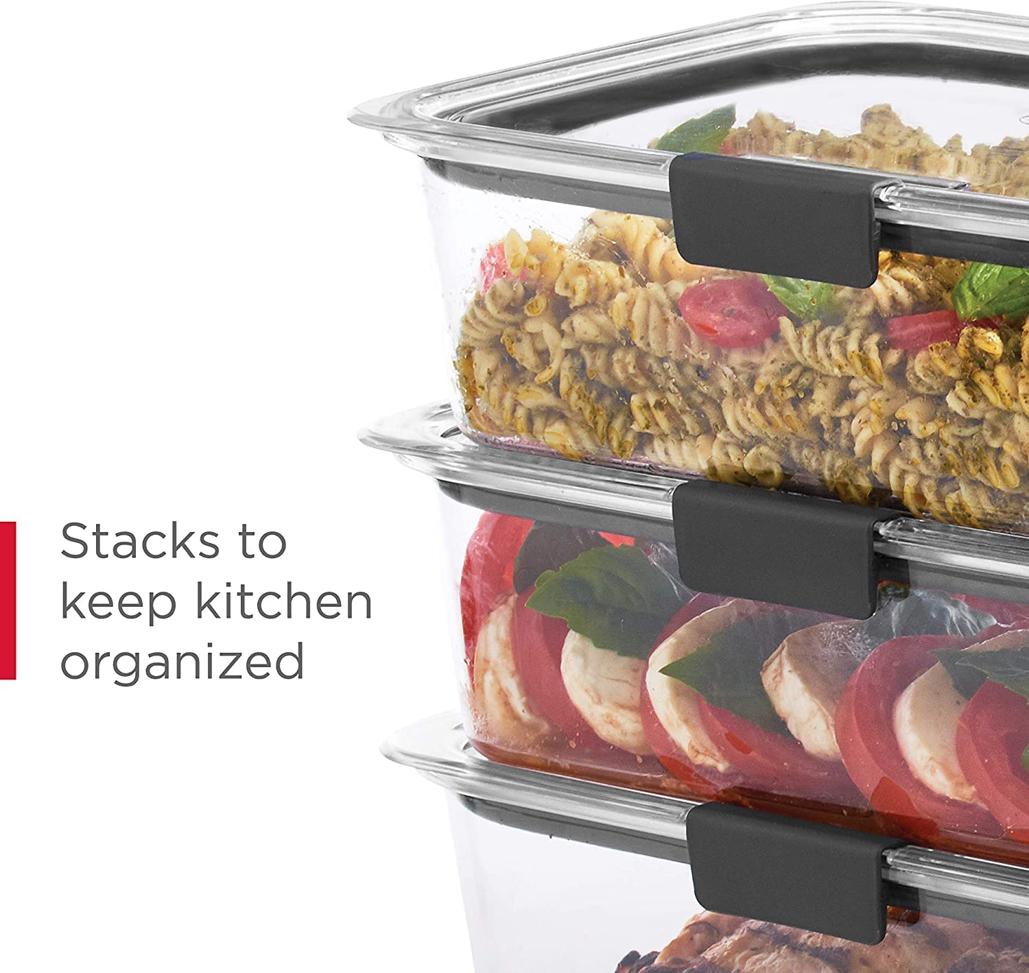 J-Bizz Airtight Bpa Free Fridge Organizer Plastic Containers Storage Set With Lids For Lunch, Dishwasher Safe & Kitchen Accessor