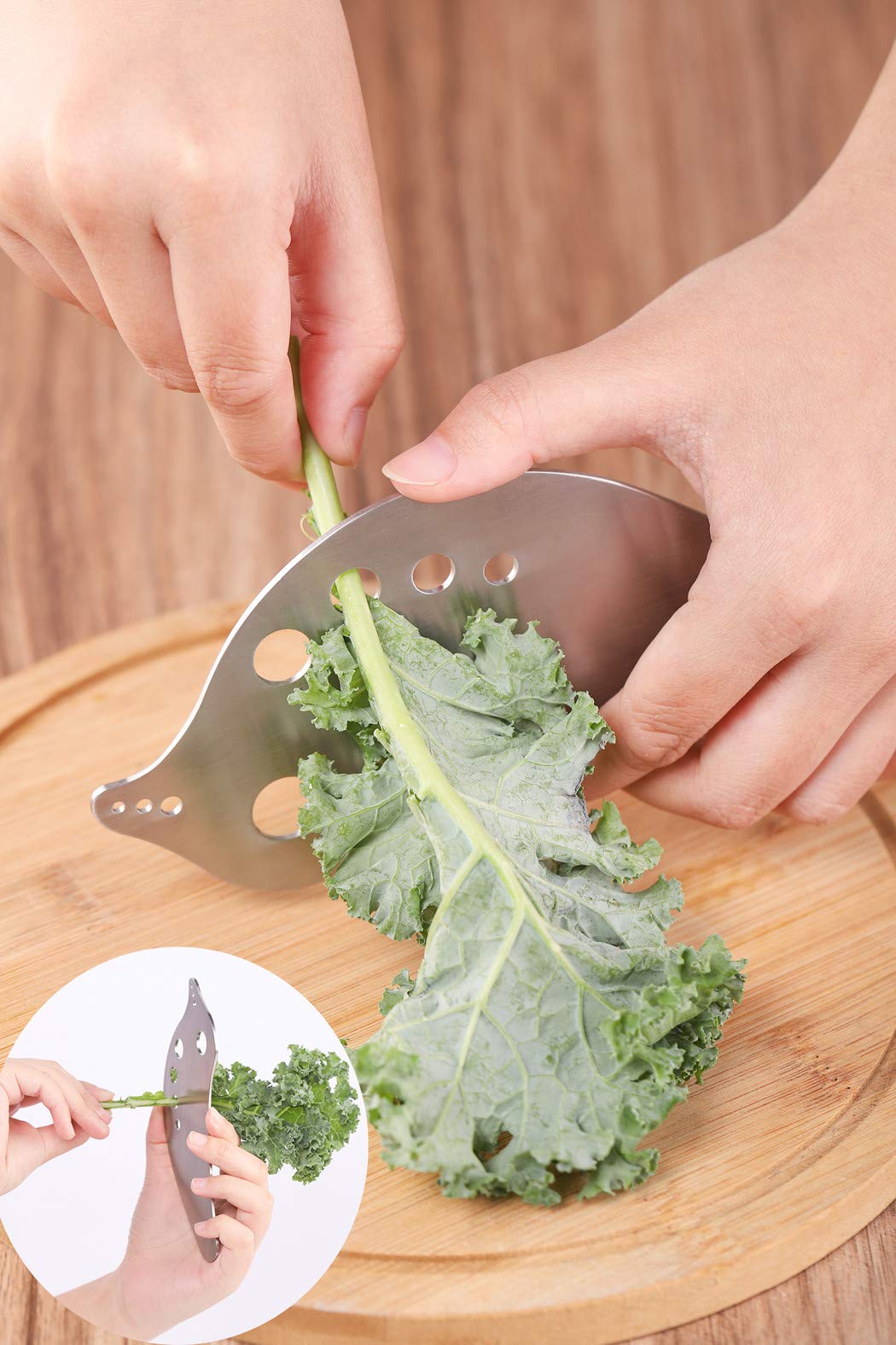 Herb Stripper Stainless Steel, Kitchen Herb Leaf Stripping Tool, Vegetable Stem Remover For Kale, Chard, Collard Greens, Parsley